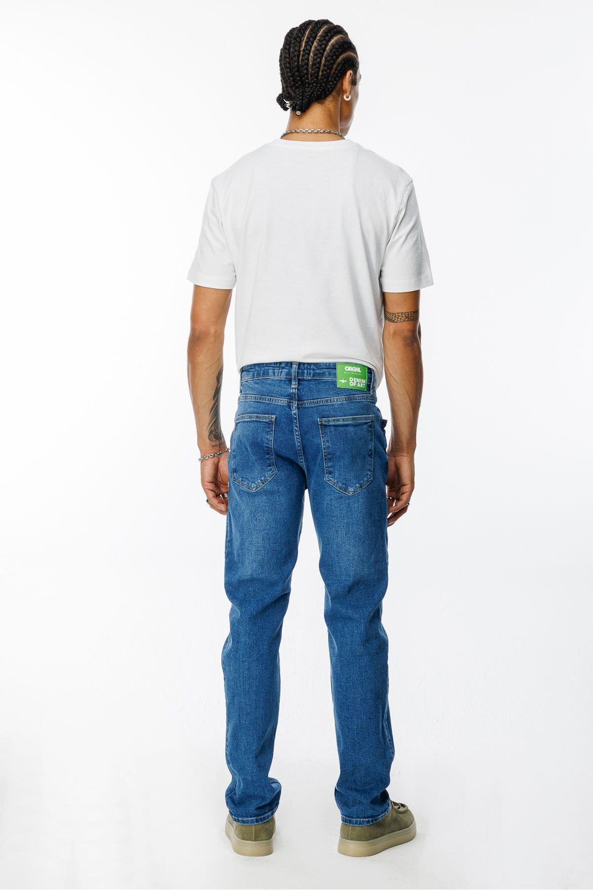 Erkek Yeni Sezon SLİM Fit Likra'lı Denim Pantolon SLK-1441