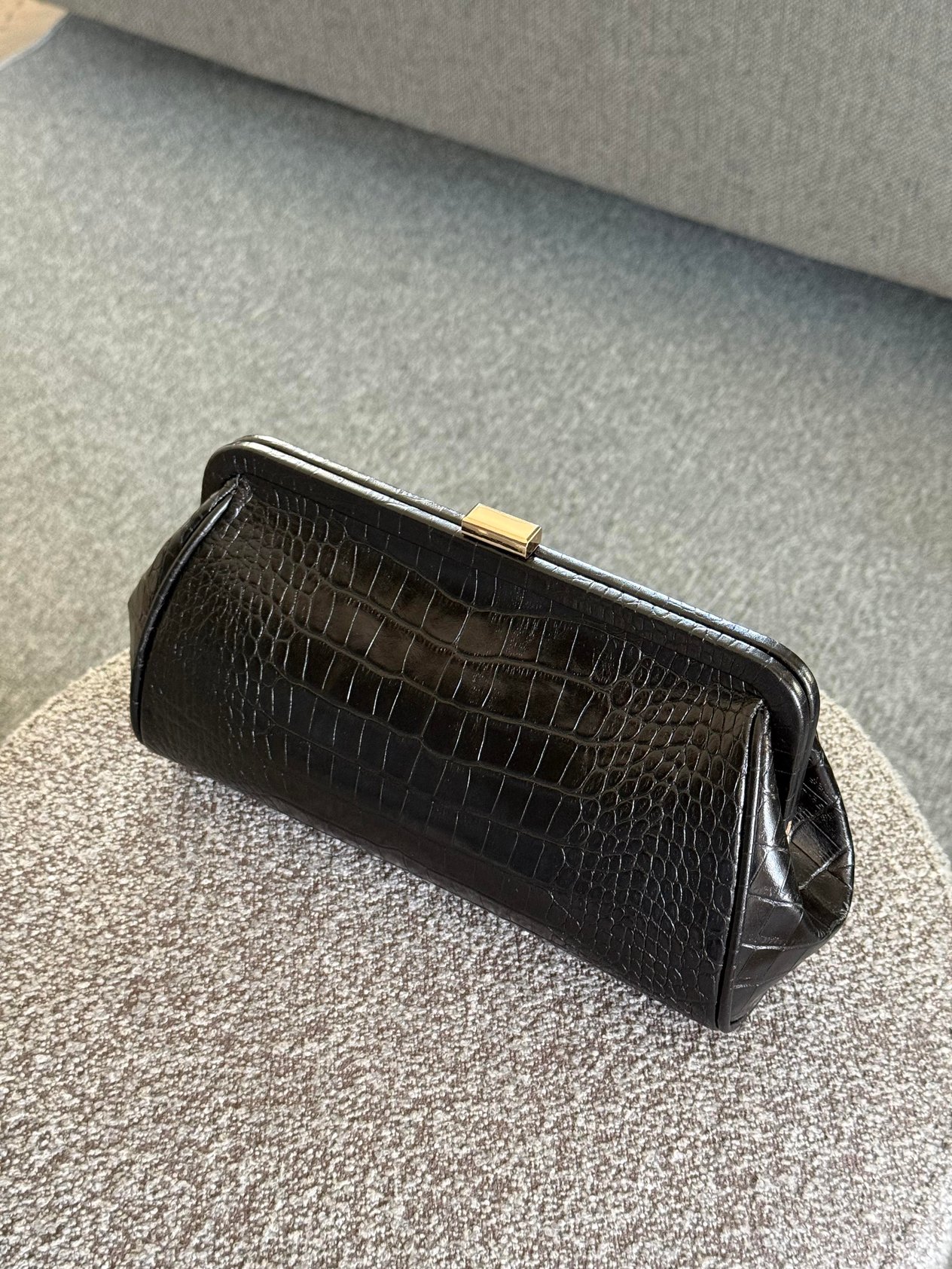 SİYAH KROKO VİNTAGE CLUTCH