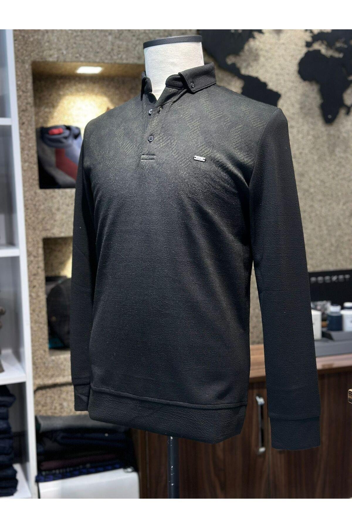 CNL DÜĞMELİ MEVSİLİK POLO YAKA SWEAT