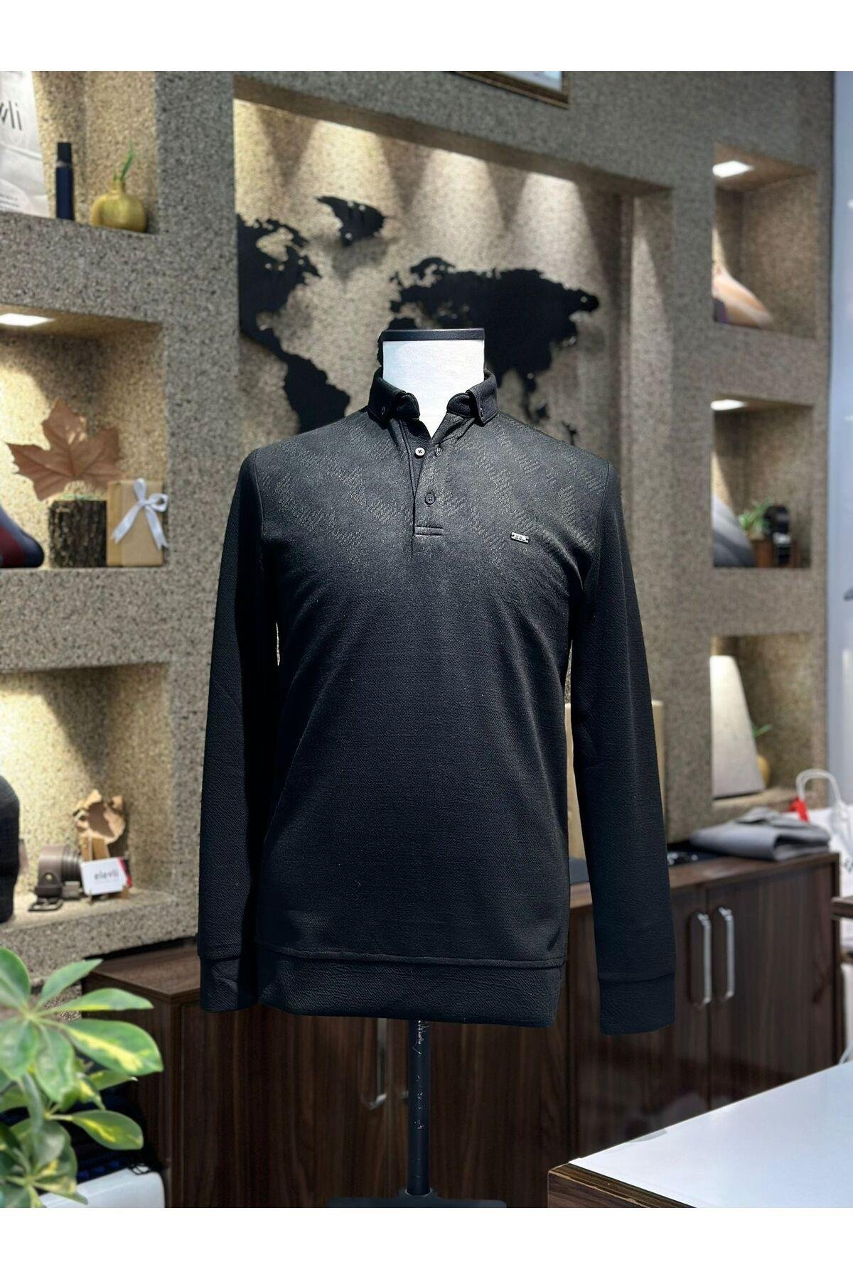 CNL DÜĞMELİ MEVSİLİK POLO YAKA SWEAT