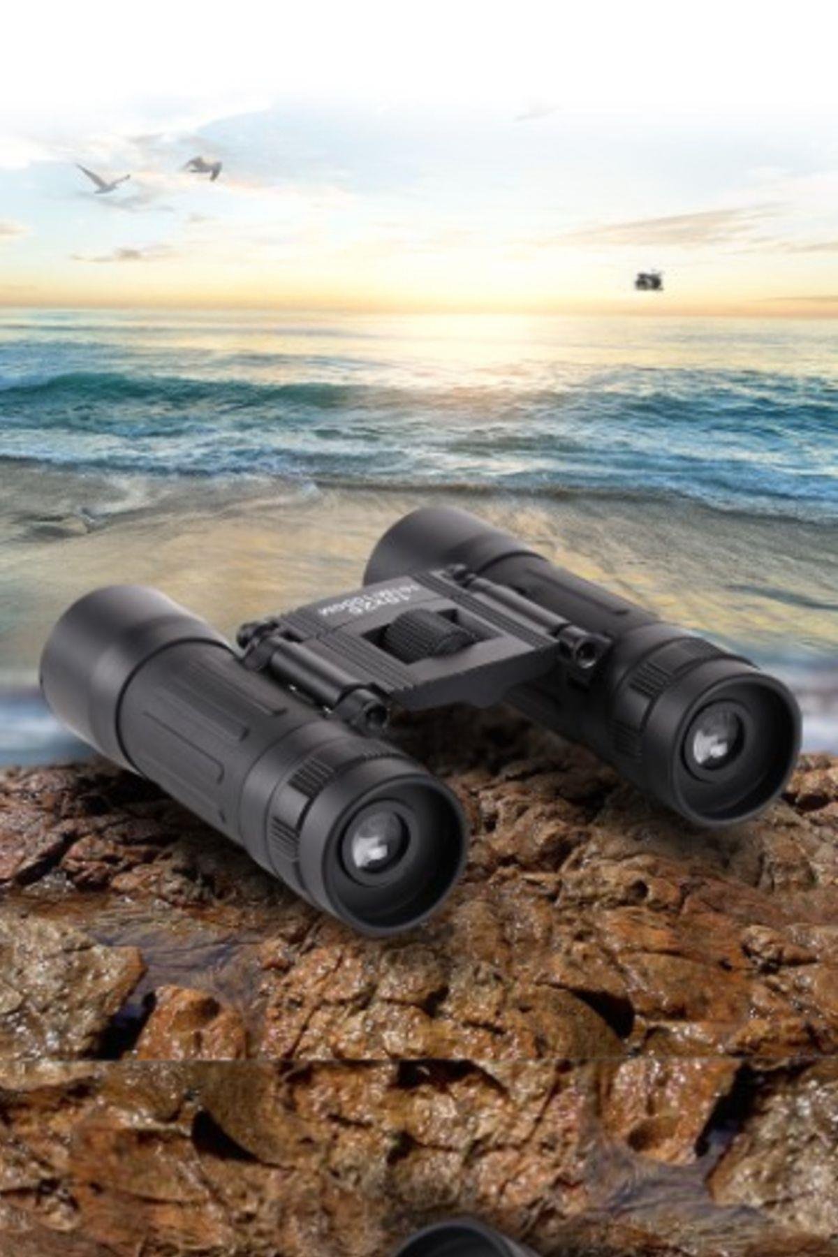 Katlanabilir Taşınabilir Dürbün 25mm Cam Mercekli Askılı Taşıma Çantalı UV Korumalı Lens 10x Dürbün