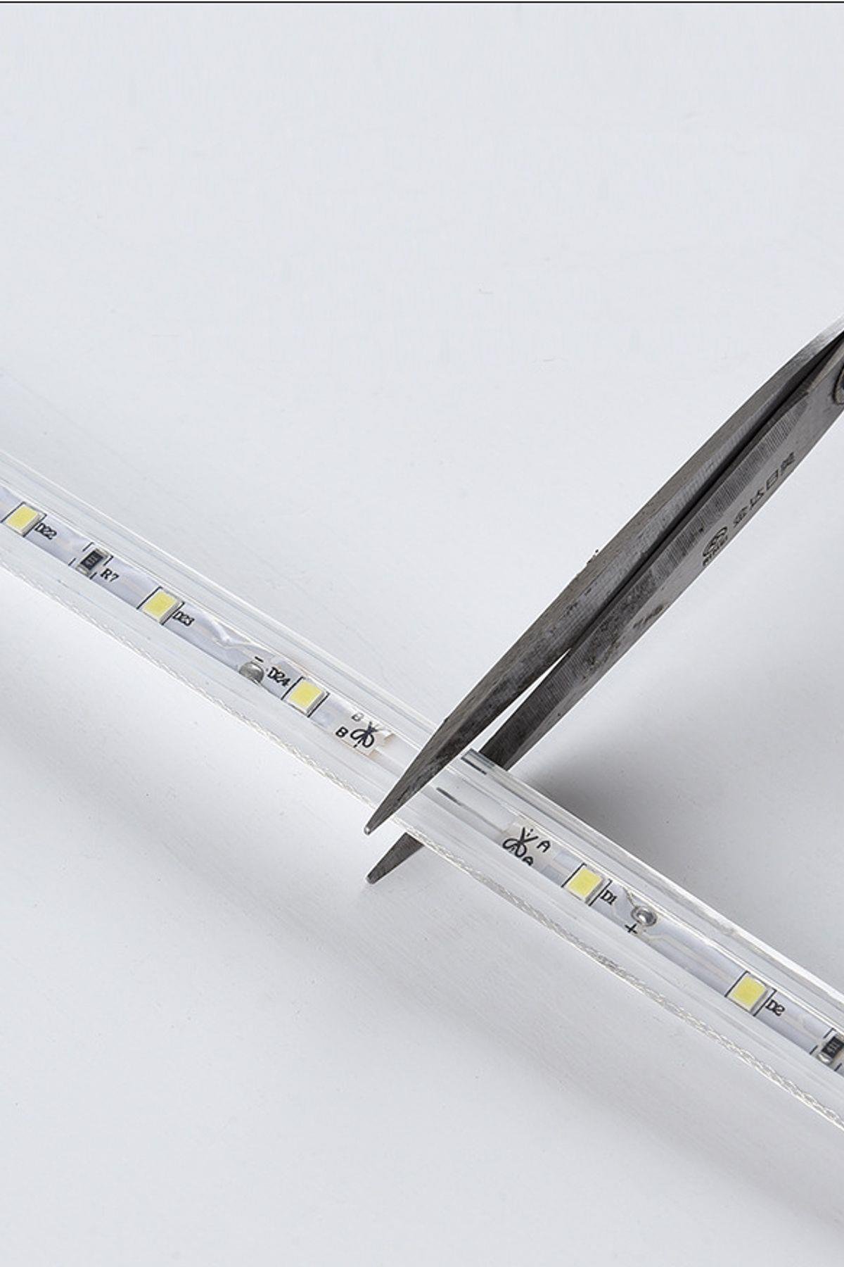 Şerit Led Enerji Tasarruflu Su Geçirmez Led Işık Adaptörlü Led Monte Aparatlı Sıcak Işık Led 1 M