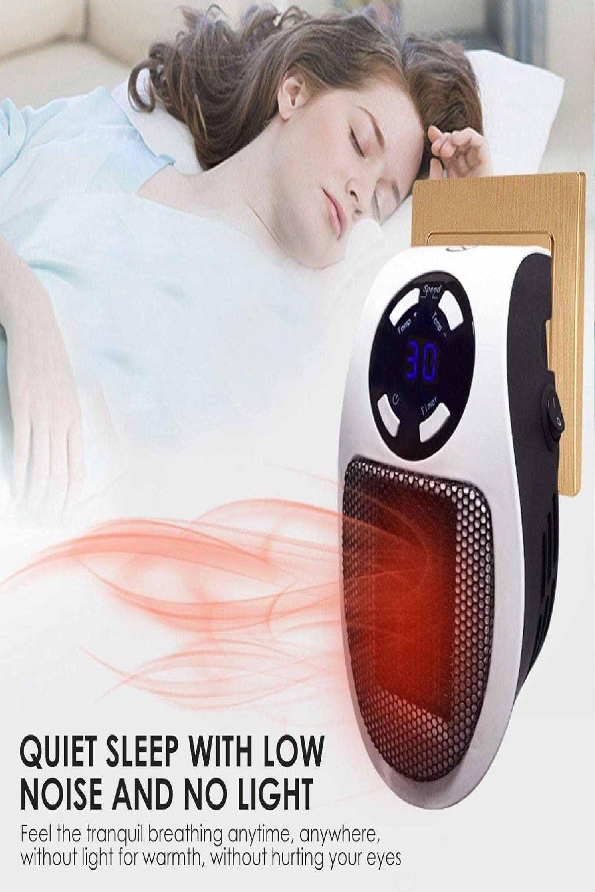 Uzaktan Kumandalı Fanlı Isıtıcı Priz Tipi Taşınabilir Zamanlayıcı Otomatik Kapanma Priz Isıtıcı 500W