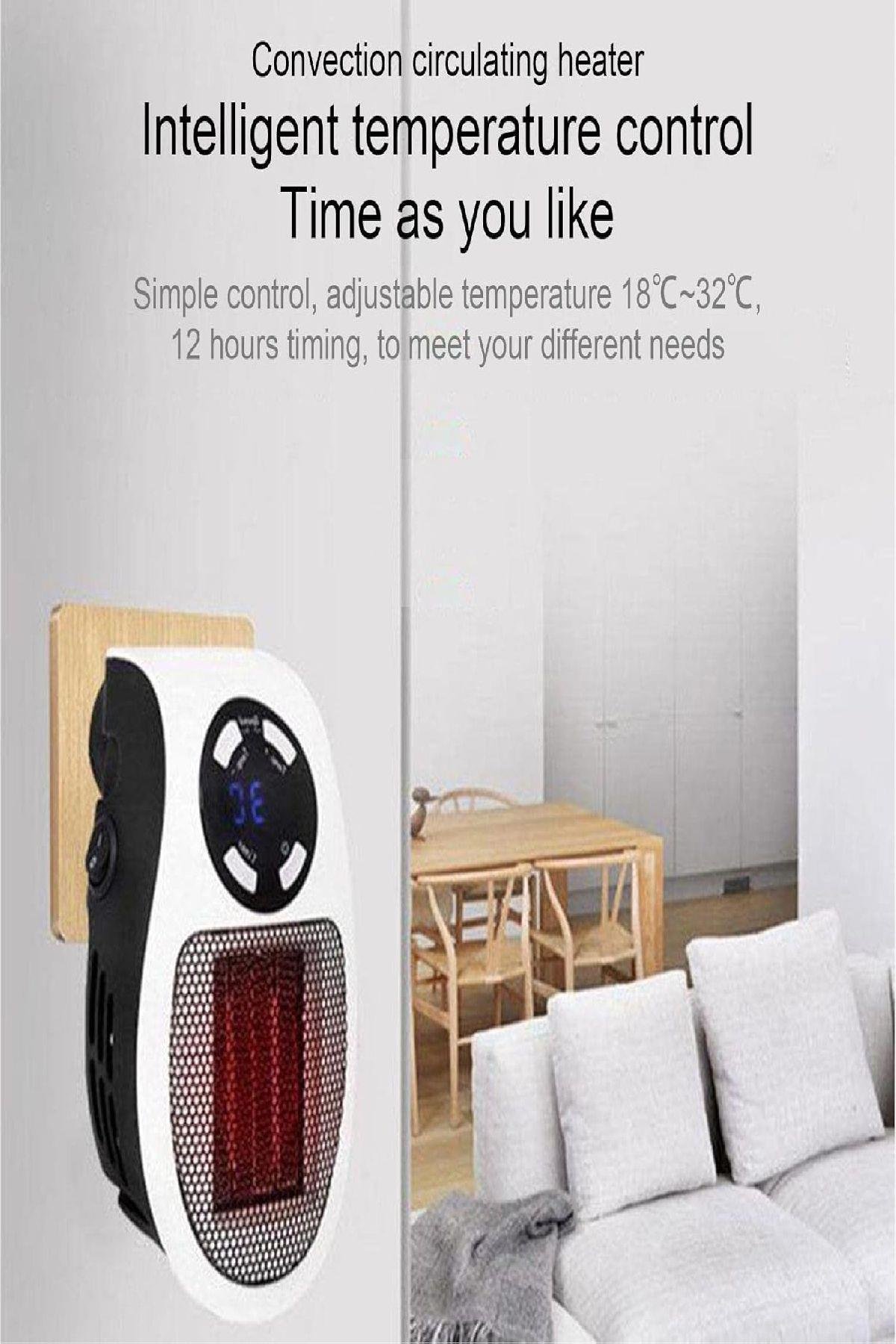 Uzaktan Kumandalı Fanlı Isıtıcı Priz Tipi Taşınabilir Zamanlayıcı Otomatik Kapanma Priz Isıtıcı 500W
