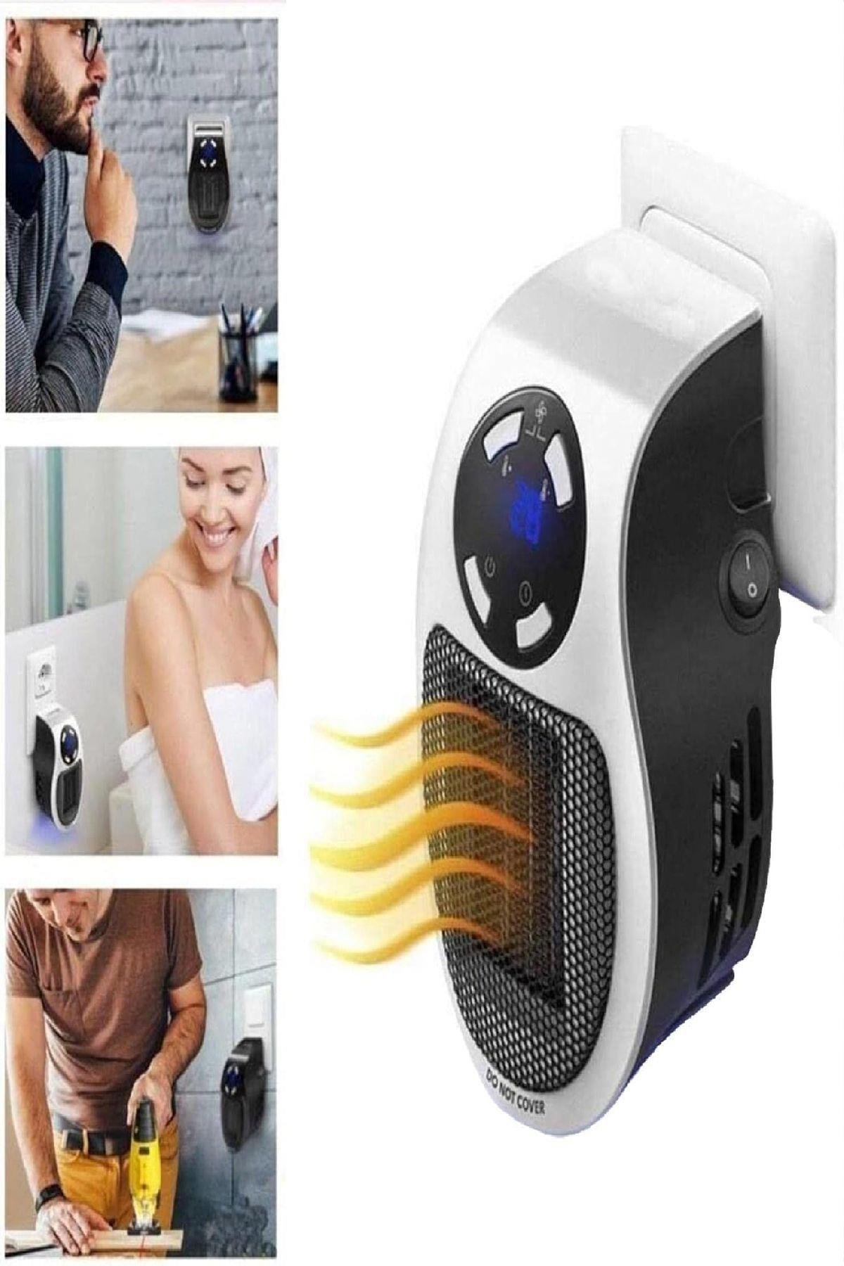 Uzaktan Kumandalı Fanlı Isıtıcı Priz Tipi Taşınabilir Zamanlayıcı Otomatik Kapanma Priz Isıtıcı 500W