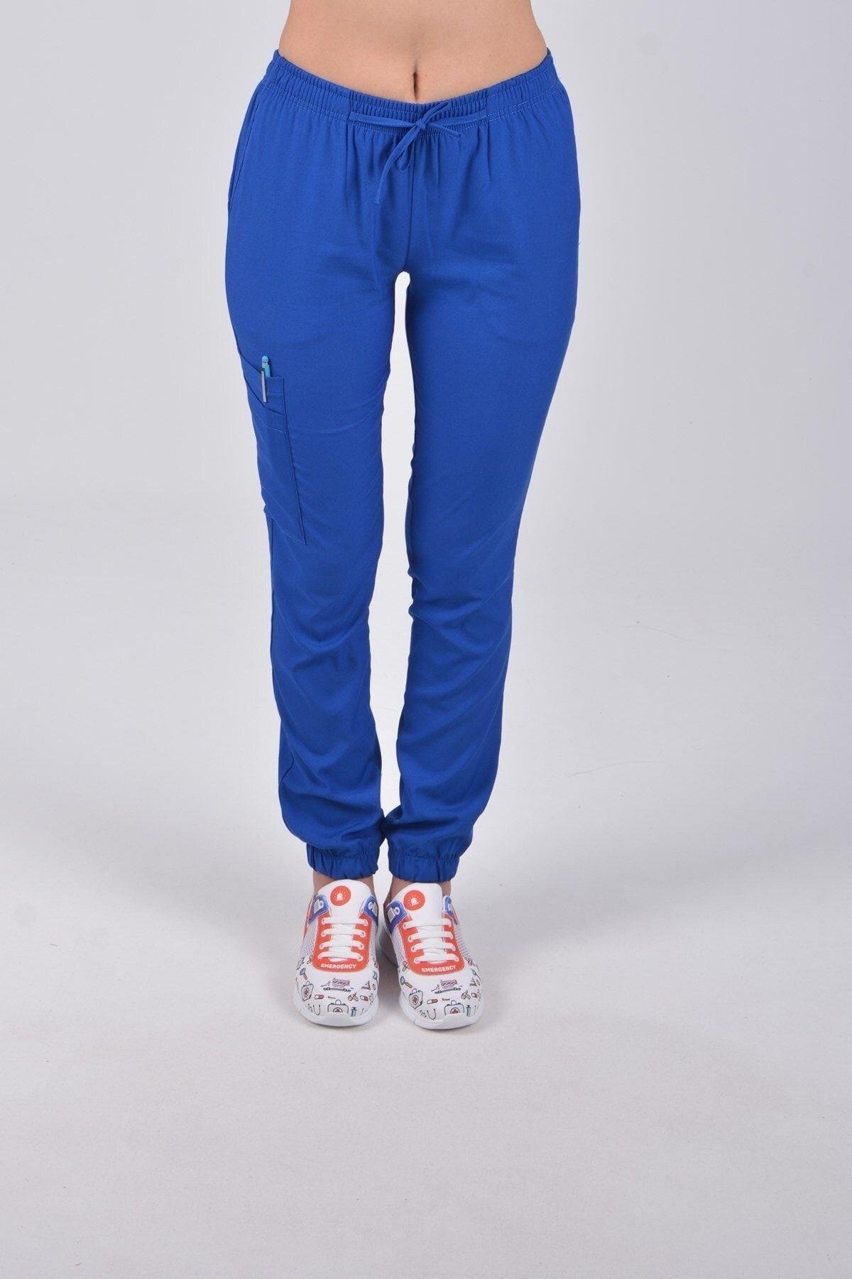 Saks Mavi Likralı Jogger Pantolon-Nur Medikal Giyim