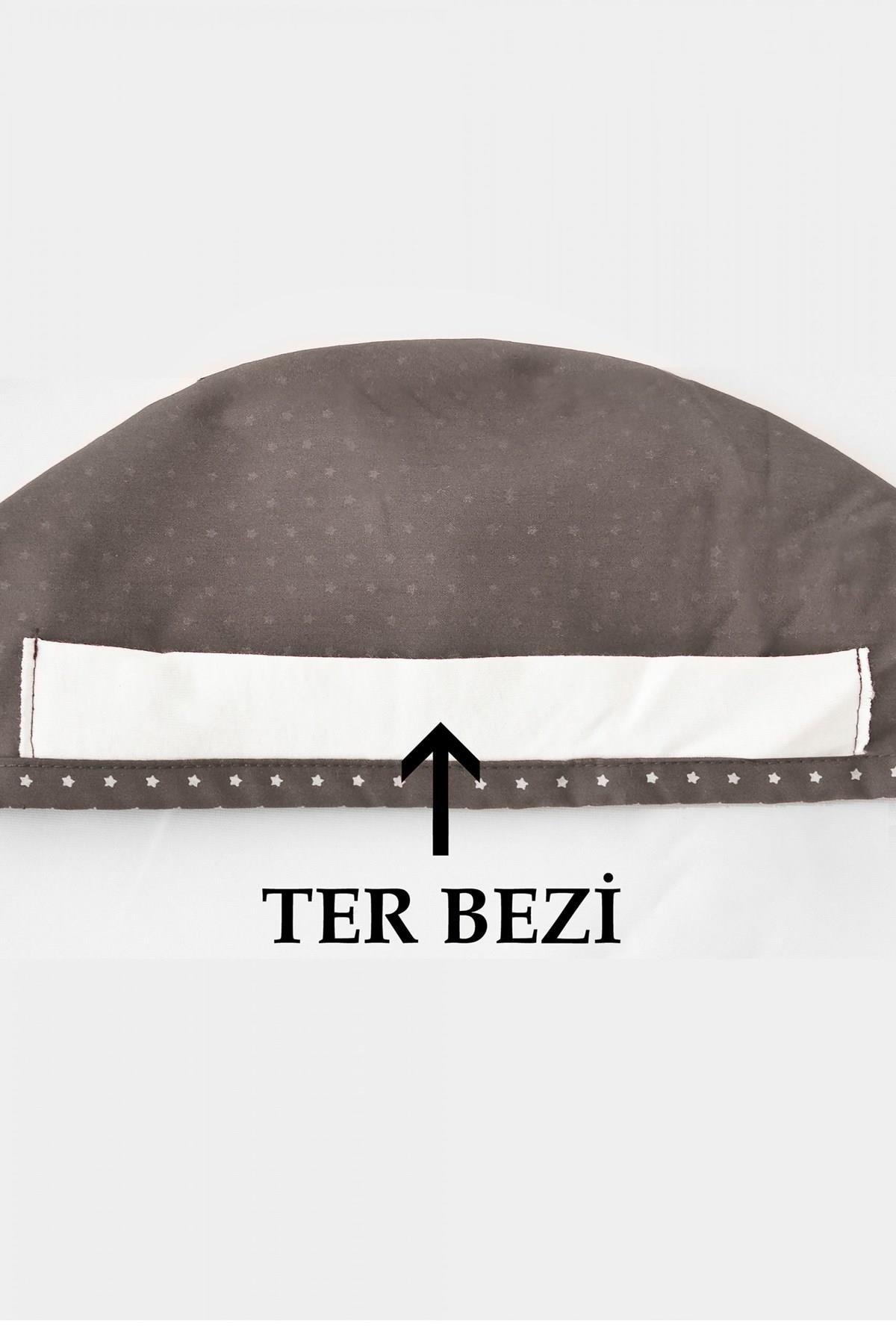 Unisex Pembe Panda Desenli Cerrahi Bone Doktor Hemşire Saç Bone-Nur Medikal Giyim