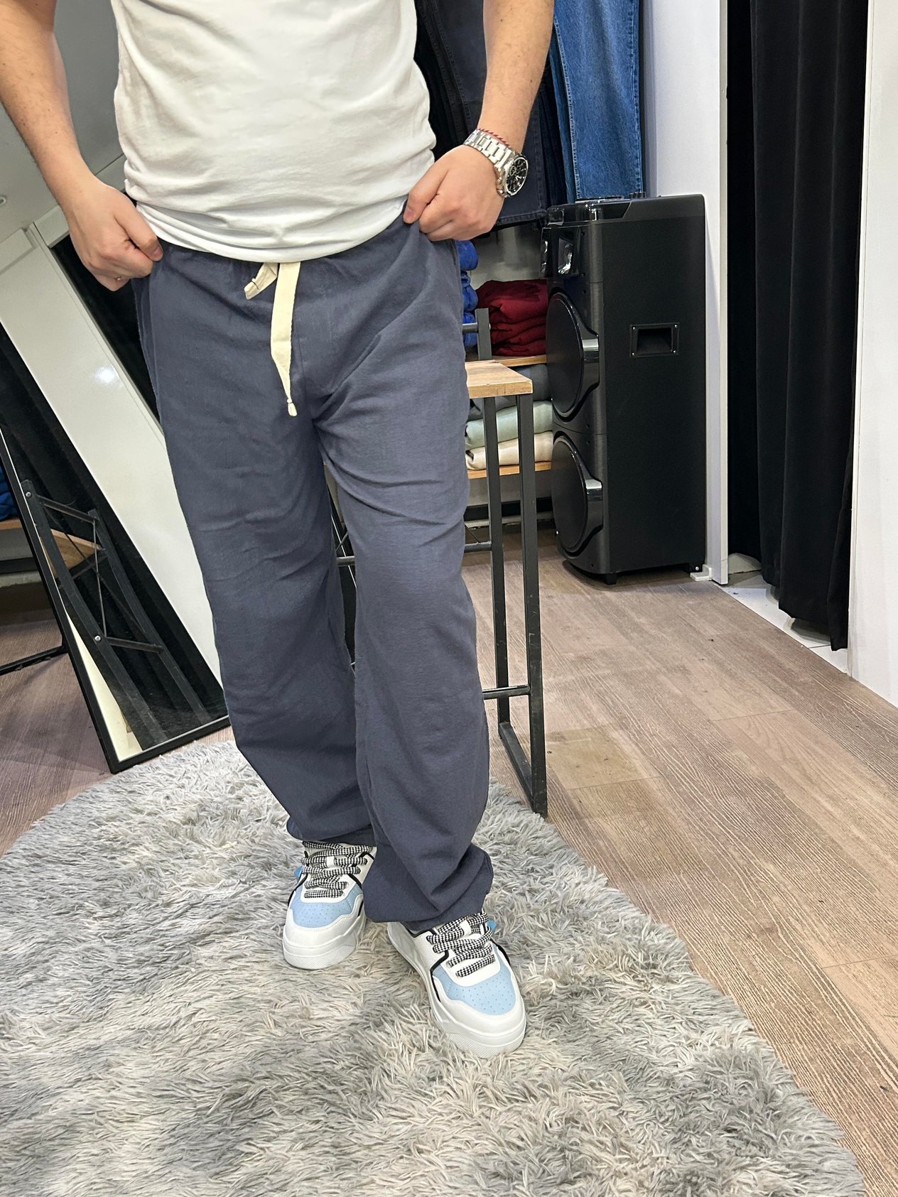 İndigo Linen keten pantolon