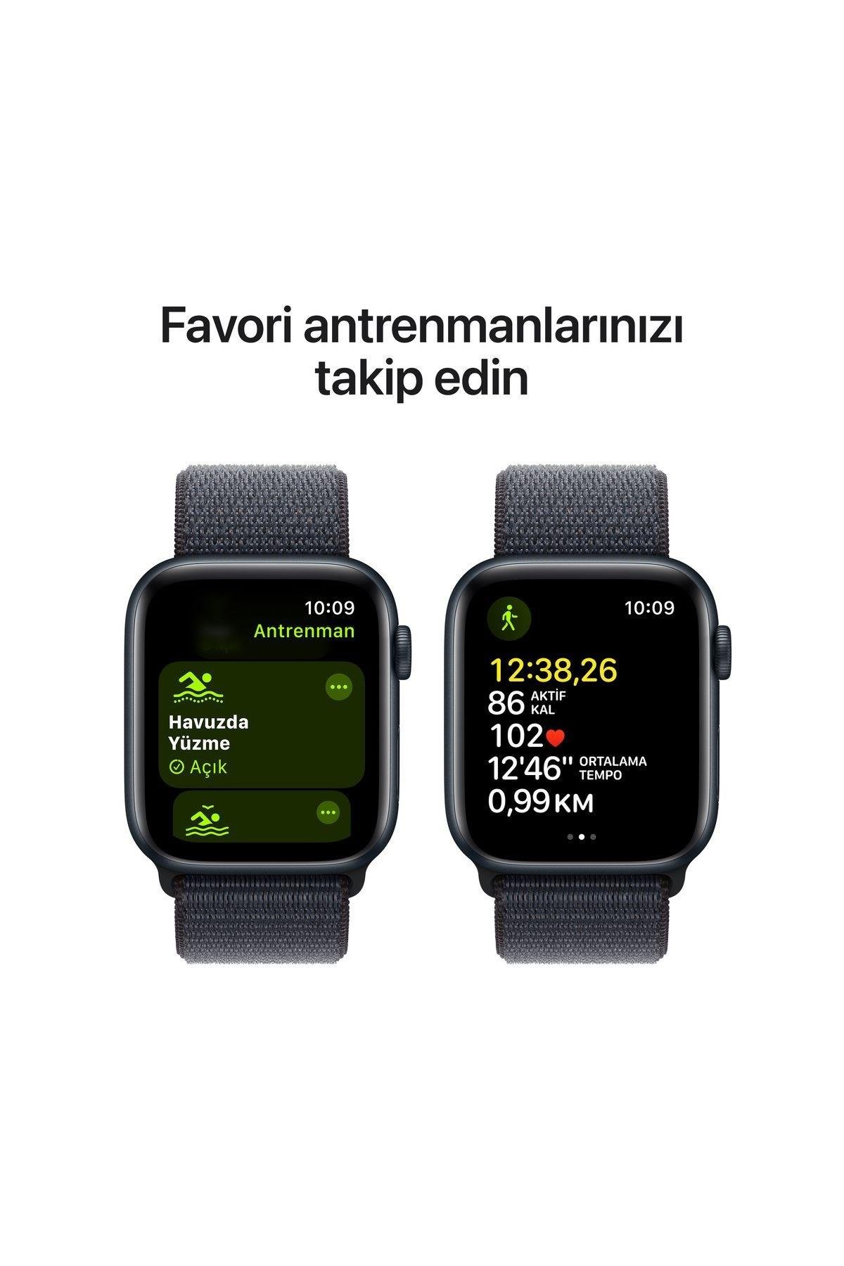 AppleWatch SE 40 mm Gece Yarısı Alüminyum Kasa + Mürekkep Moru Spor Loop