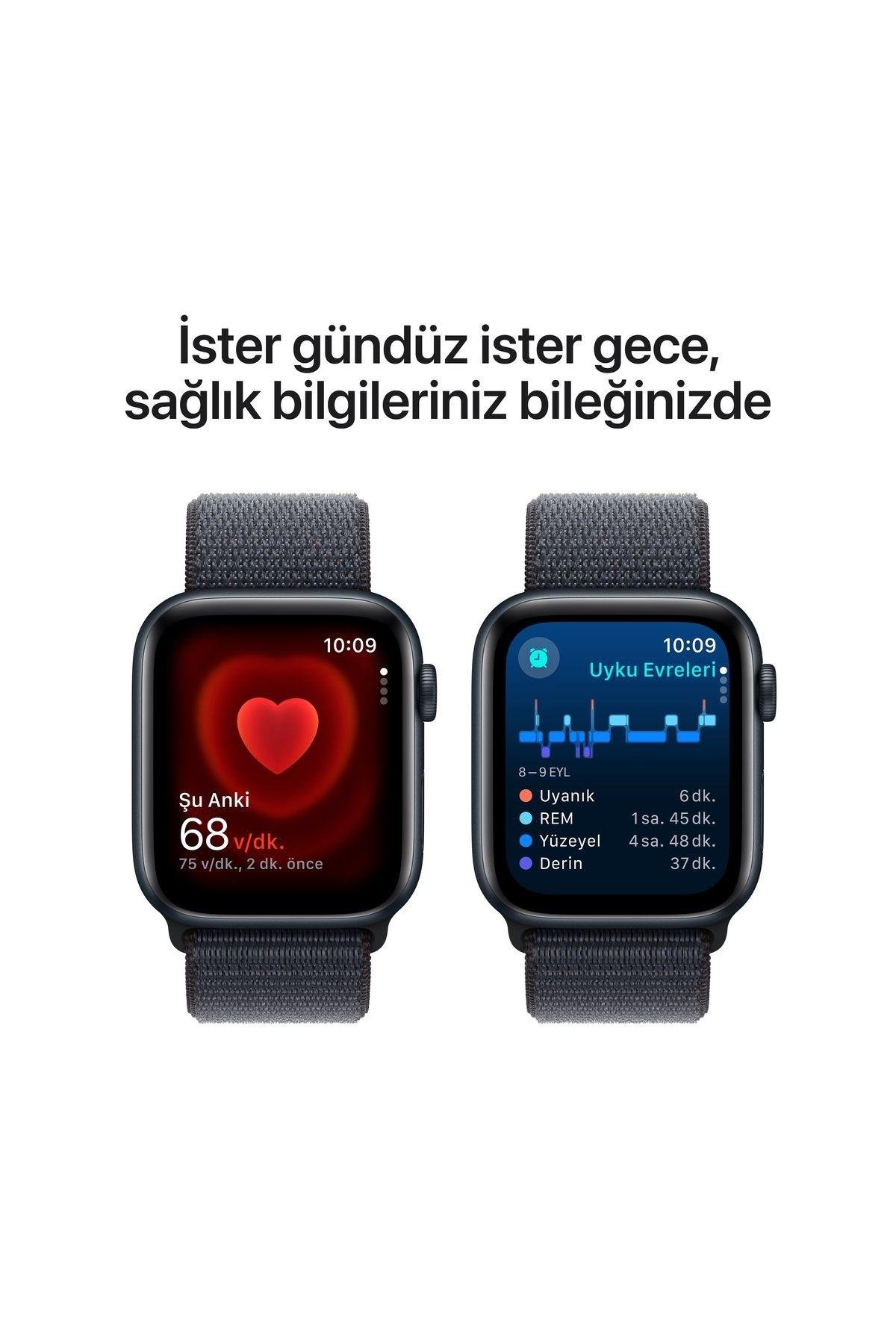 AppleWatch SE 40 mm Gece Yarısı Alüminyum Kasa + Mürekkep Moru Spor Loop