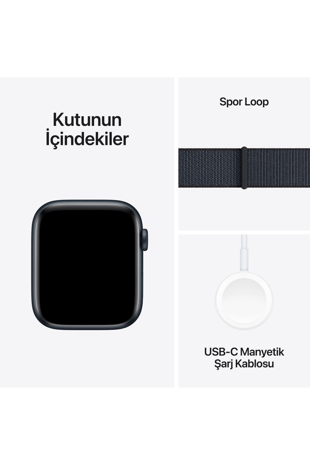 AppleWatch SE 40 mm Gece Yarısı Alüminyum Kasa + Mürekkep Moru Spor Loop