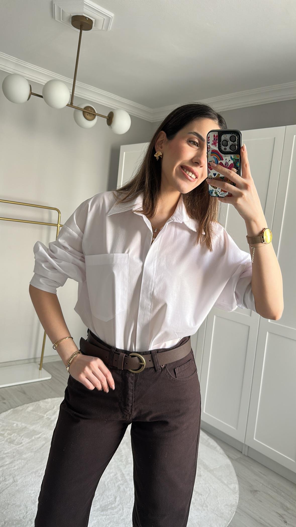 OVERSIZE PREMIUM BEYAZ GOMLEK