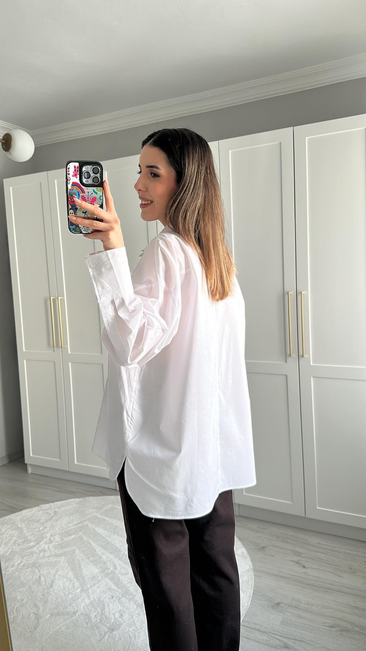 OVERSIZE PREMIUM BEYAZ GOMLEK