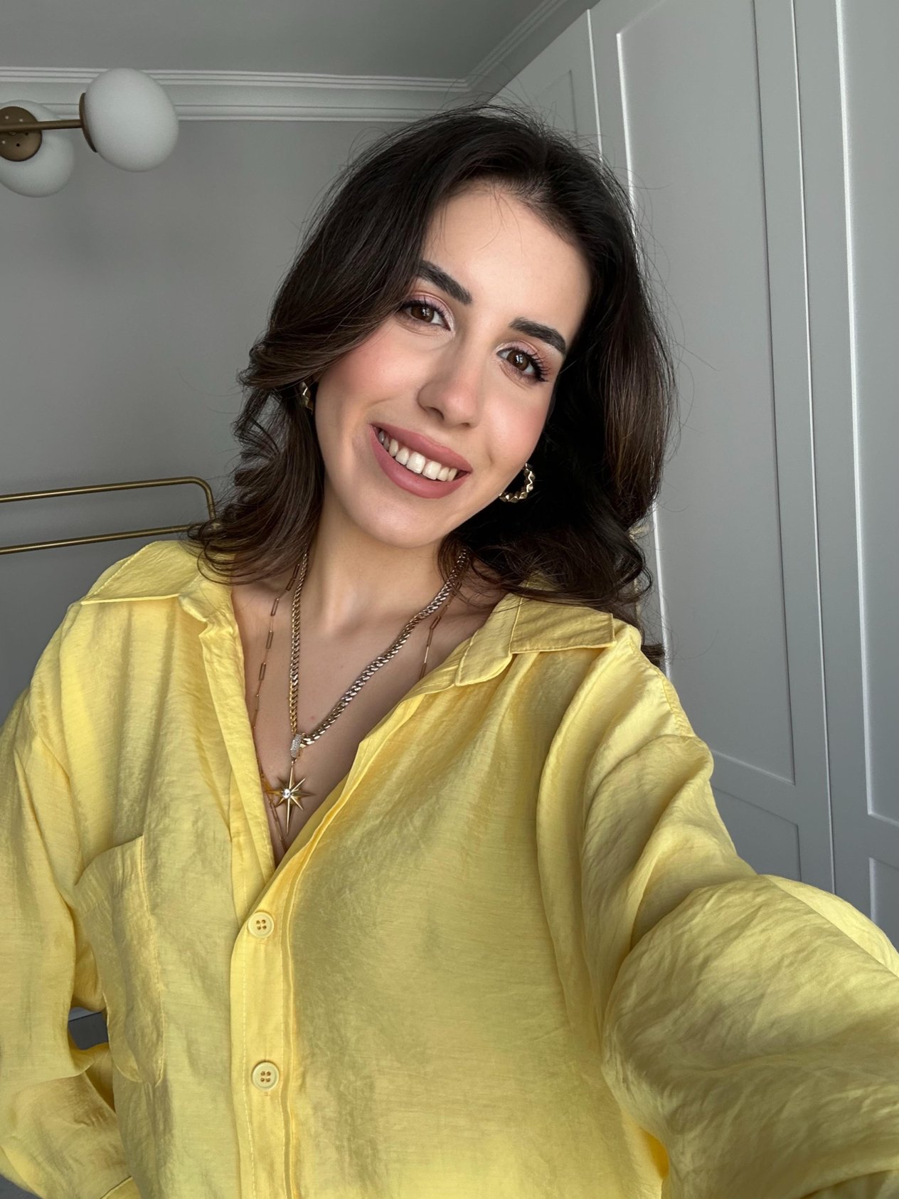 TENSEL KUMAŞ OVERSİZE SARI GÖMLEK
