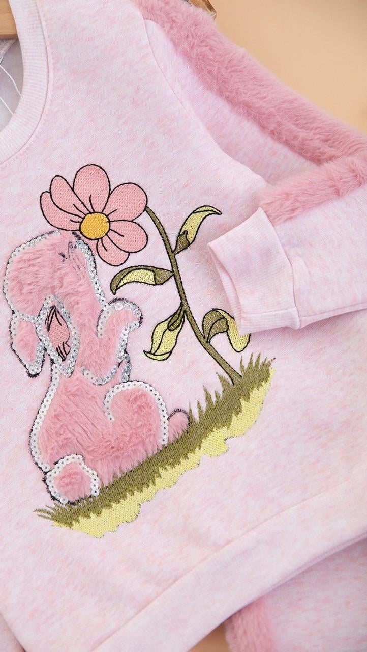 MİSS MELİNDA TAVŞAN ÇİÇEK NAKIŞLI SWEAT KIŞLIK