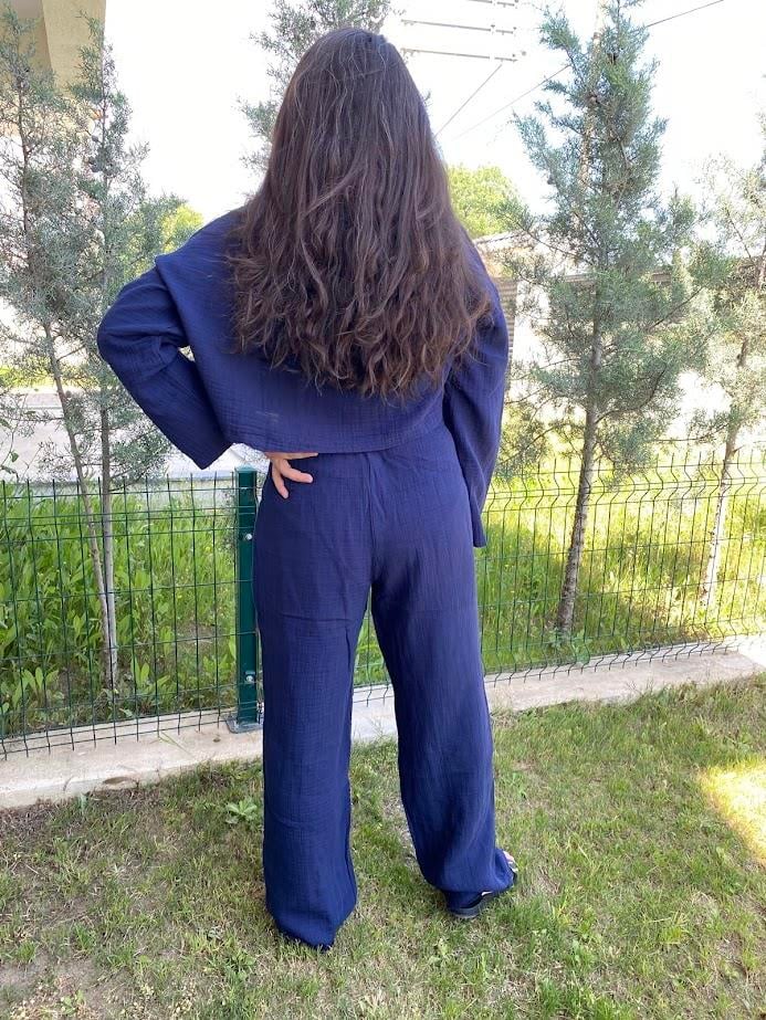 PANTOLONLacivert Müslin Pantalon