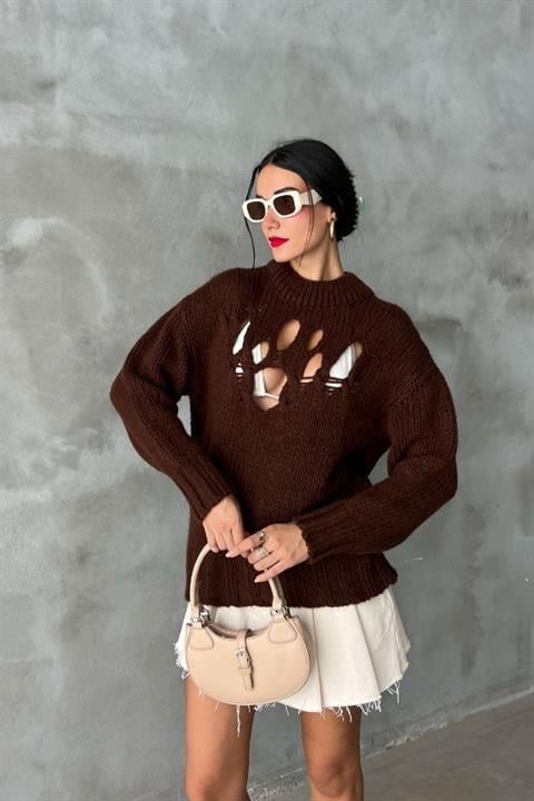 Midred Cut Out Triko Kazak 1200-09