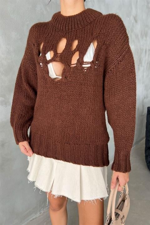 Midred Cut Out Triko Kazak 1200-09