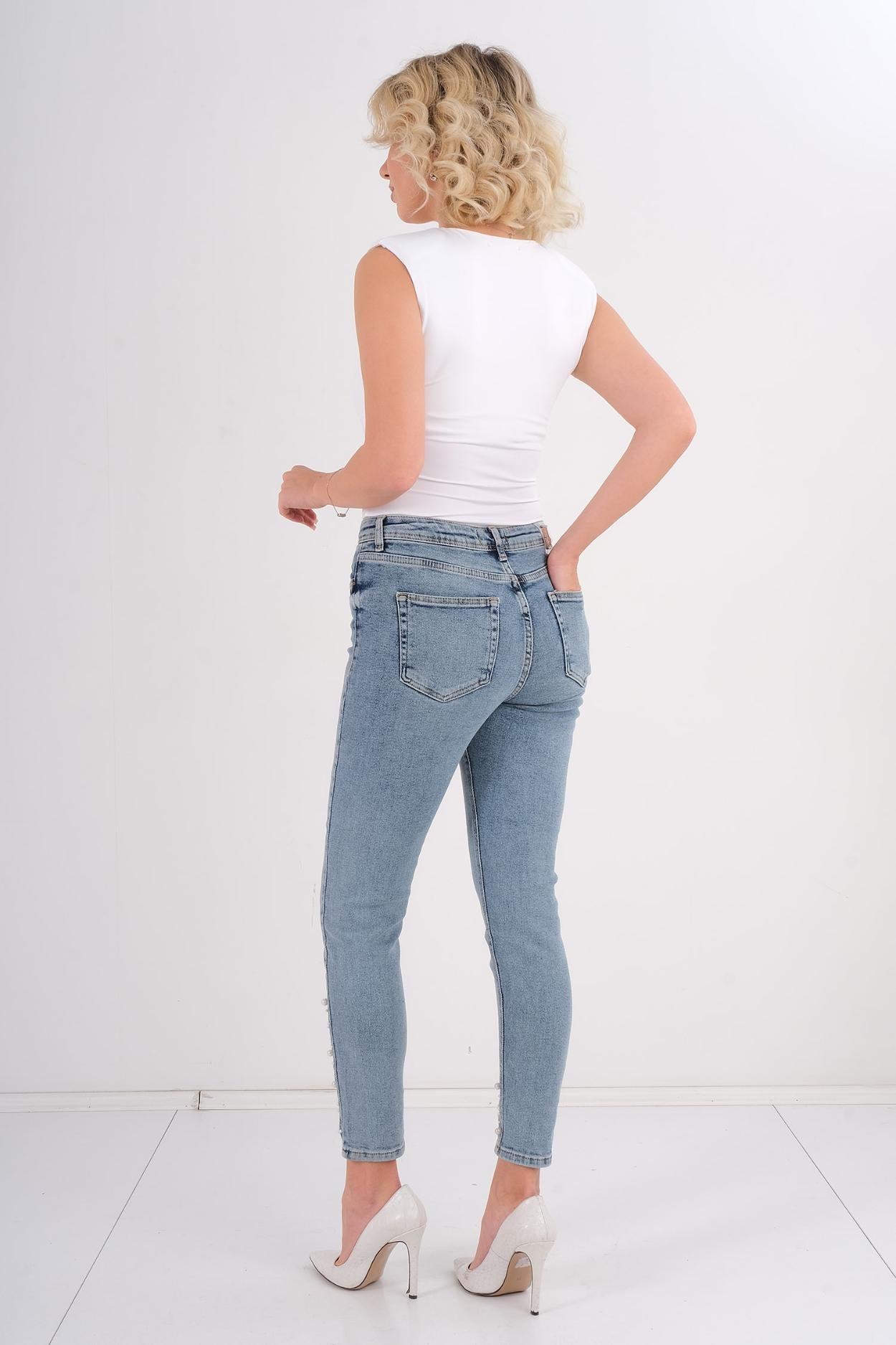Hit Me Up Günlük Giyim Denim Pantolon Mavi