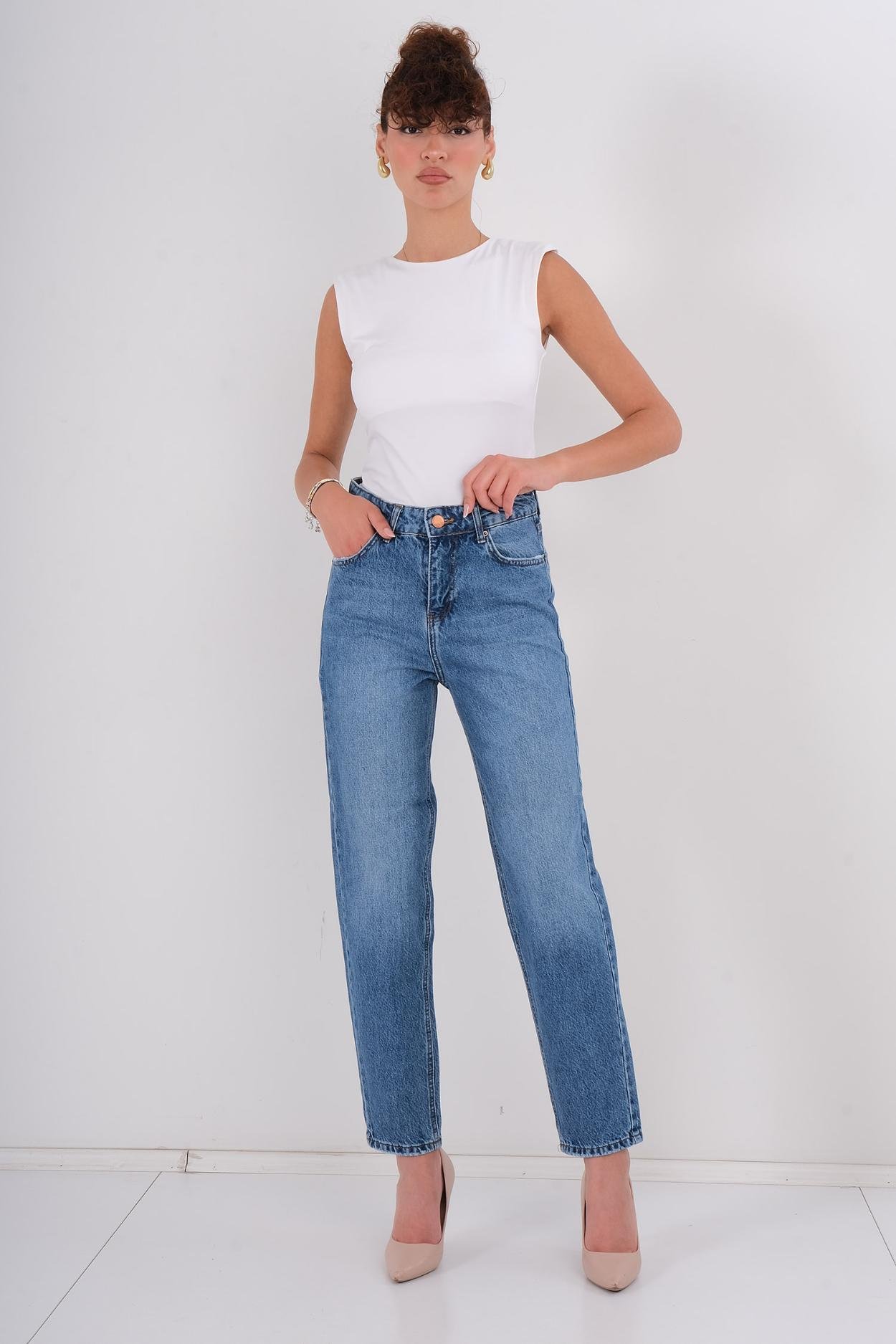 Hit Me Up Günlük Giyim Denim Pantolon Mavi
