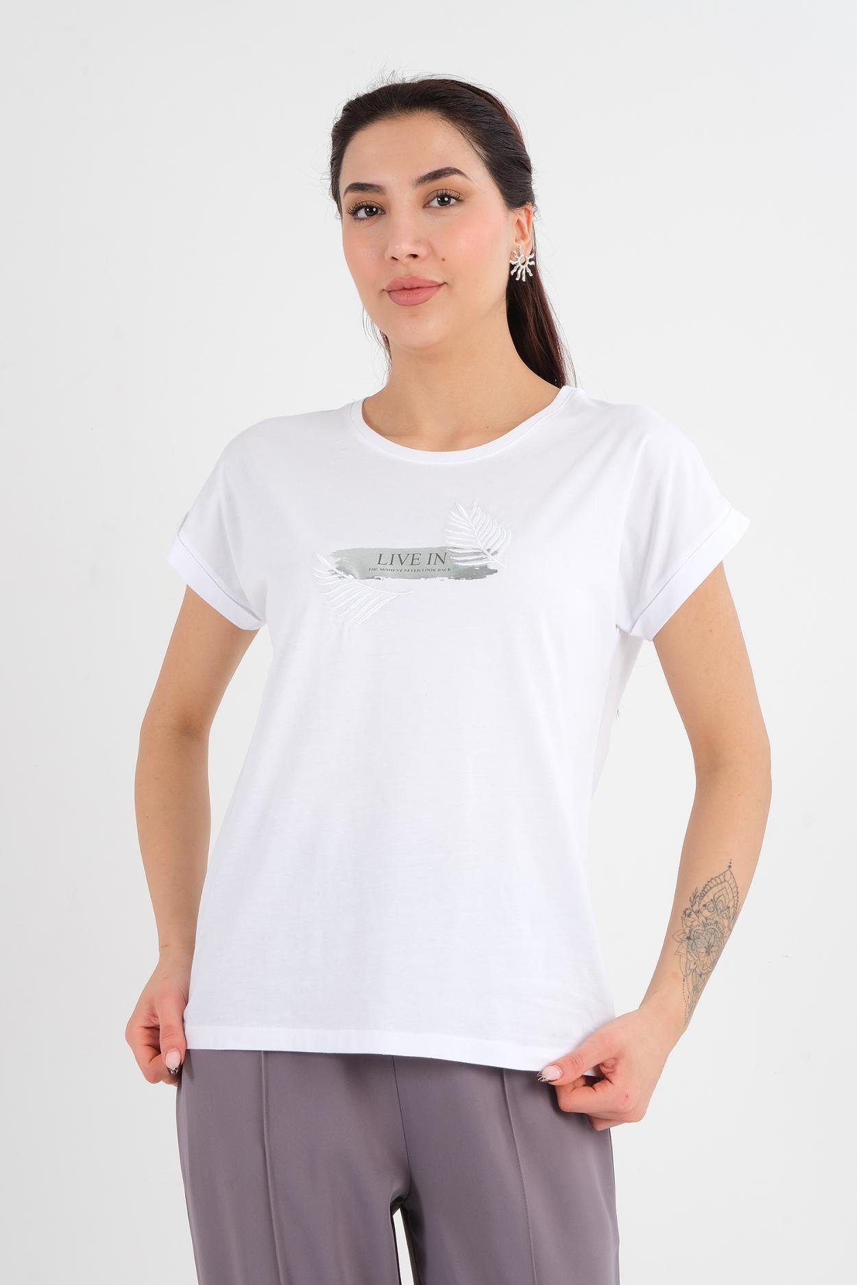 Joggy Günlük Giyim T-shirt Beyaz