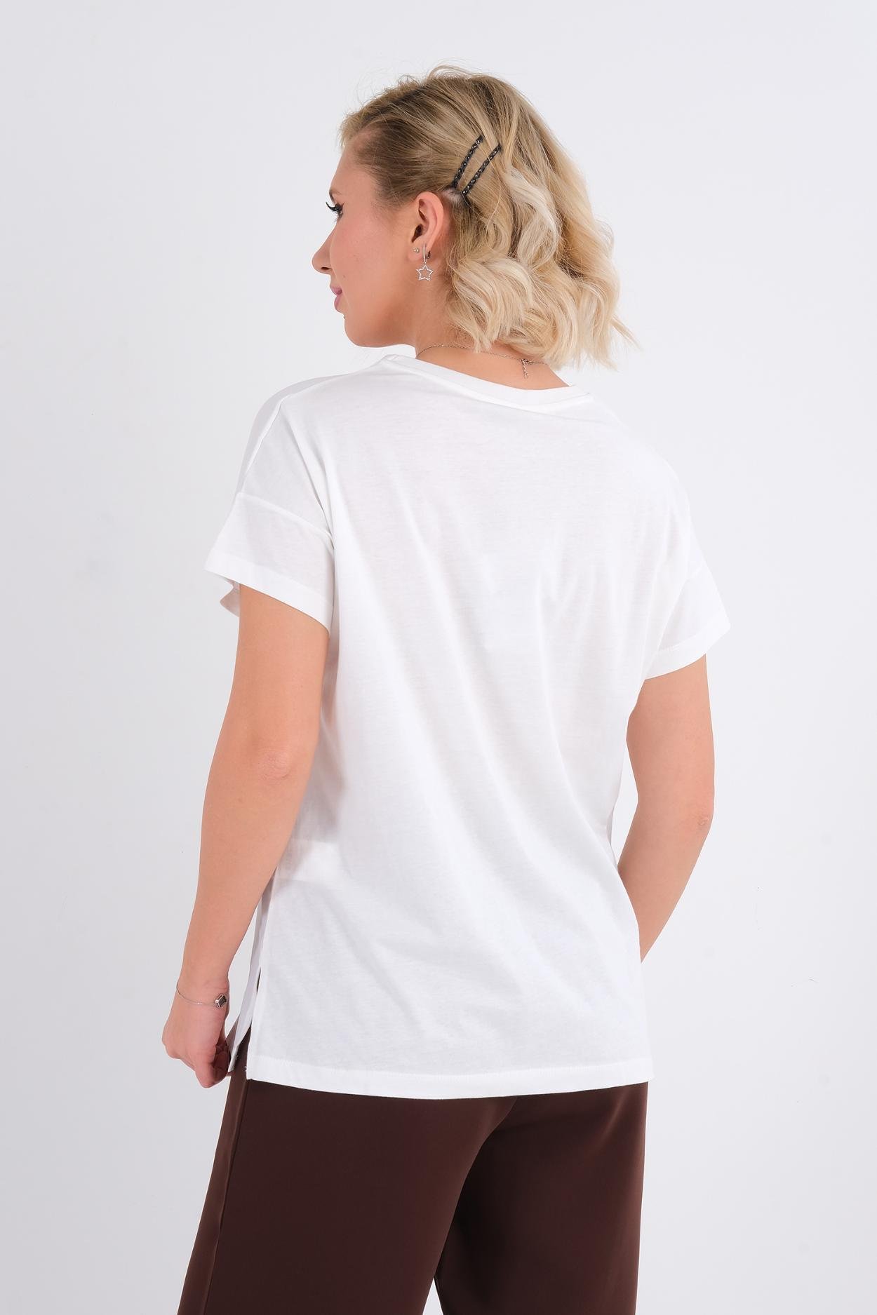 Joggy Günlük Giyim T-shirt Kırık Beyaz