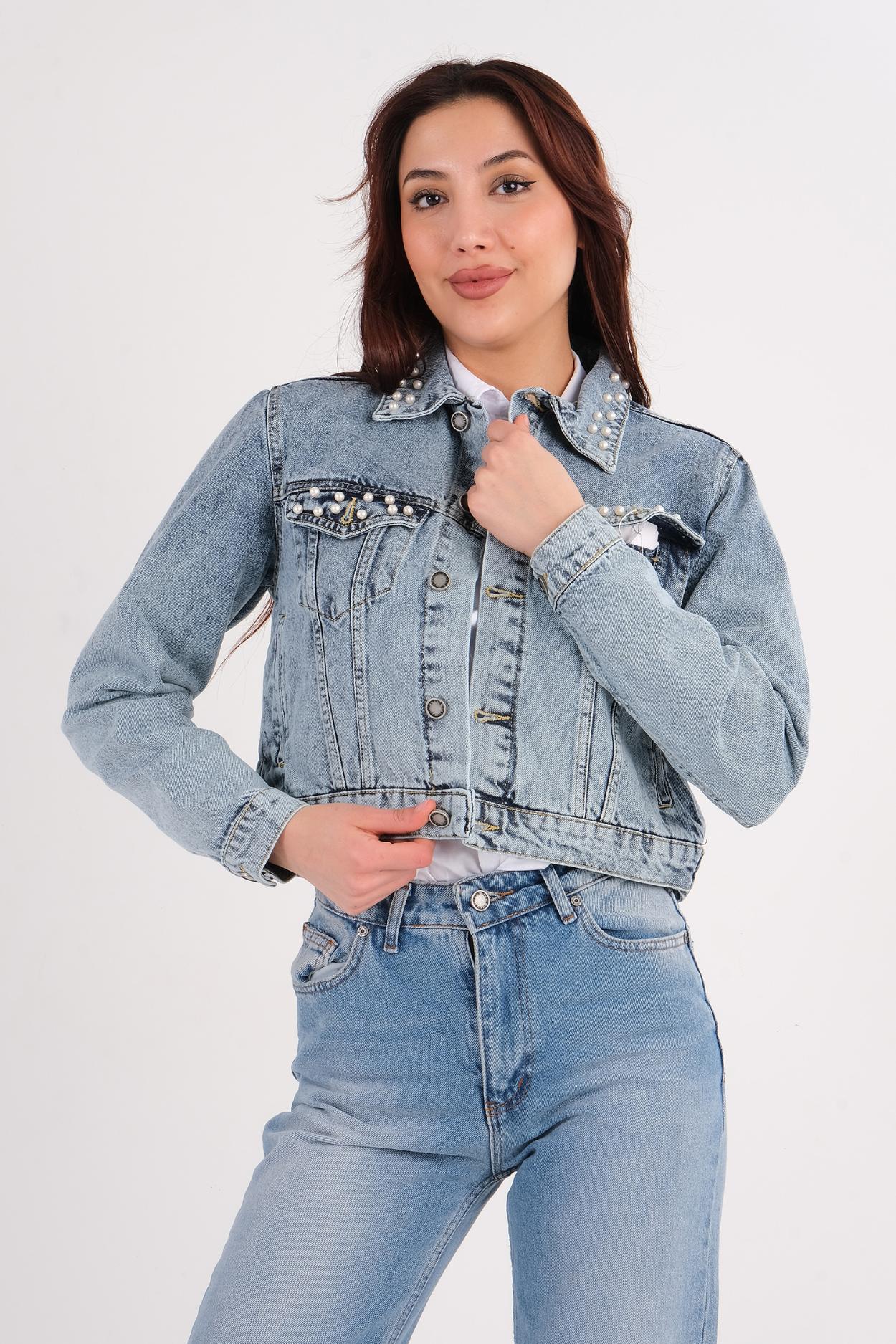 Miss Poem Günlük Giyim Denim Ceket Mavi