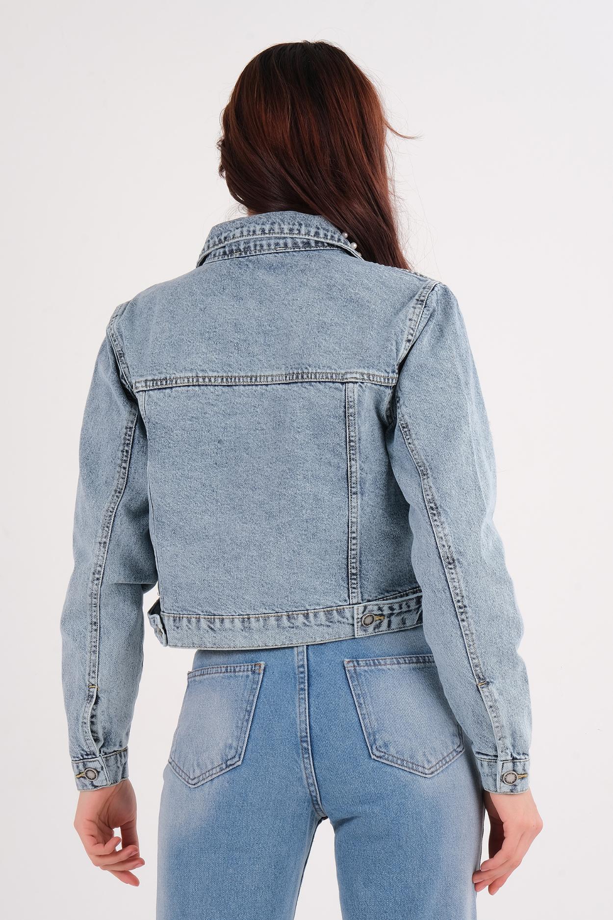 Miss Poem Günlük Giyim Denim Ceket Mavi