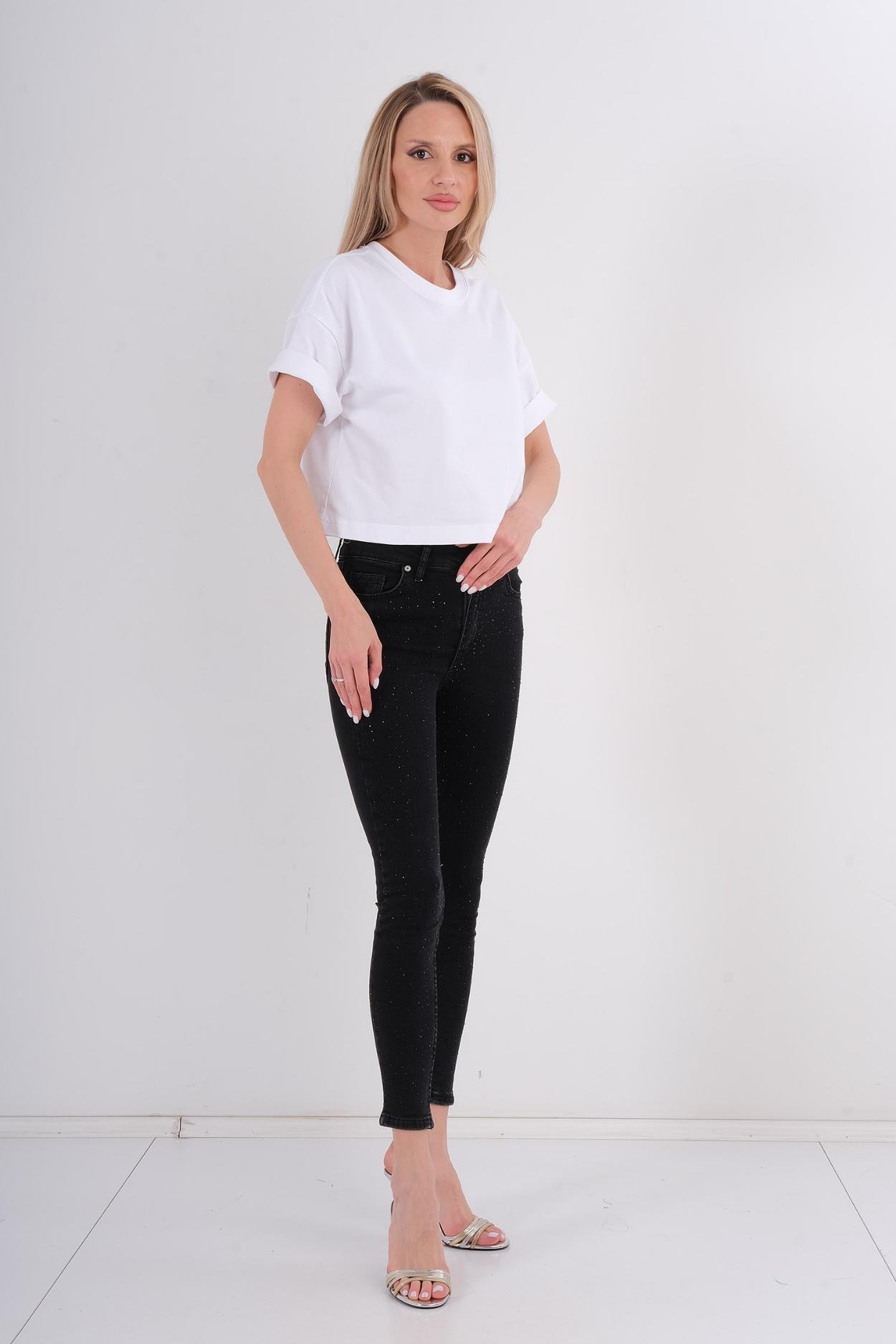 Miss Poem Günlük Giyim Denim Pantolon Gri