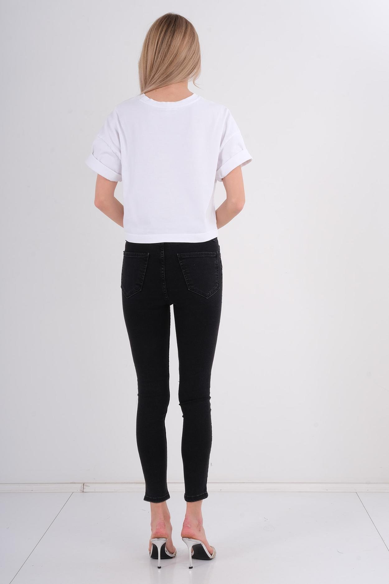 Miss Poem Günlük Giyim Denim Pantolon Gri