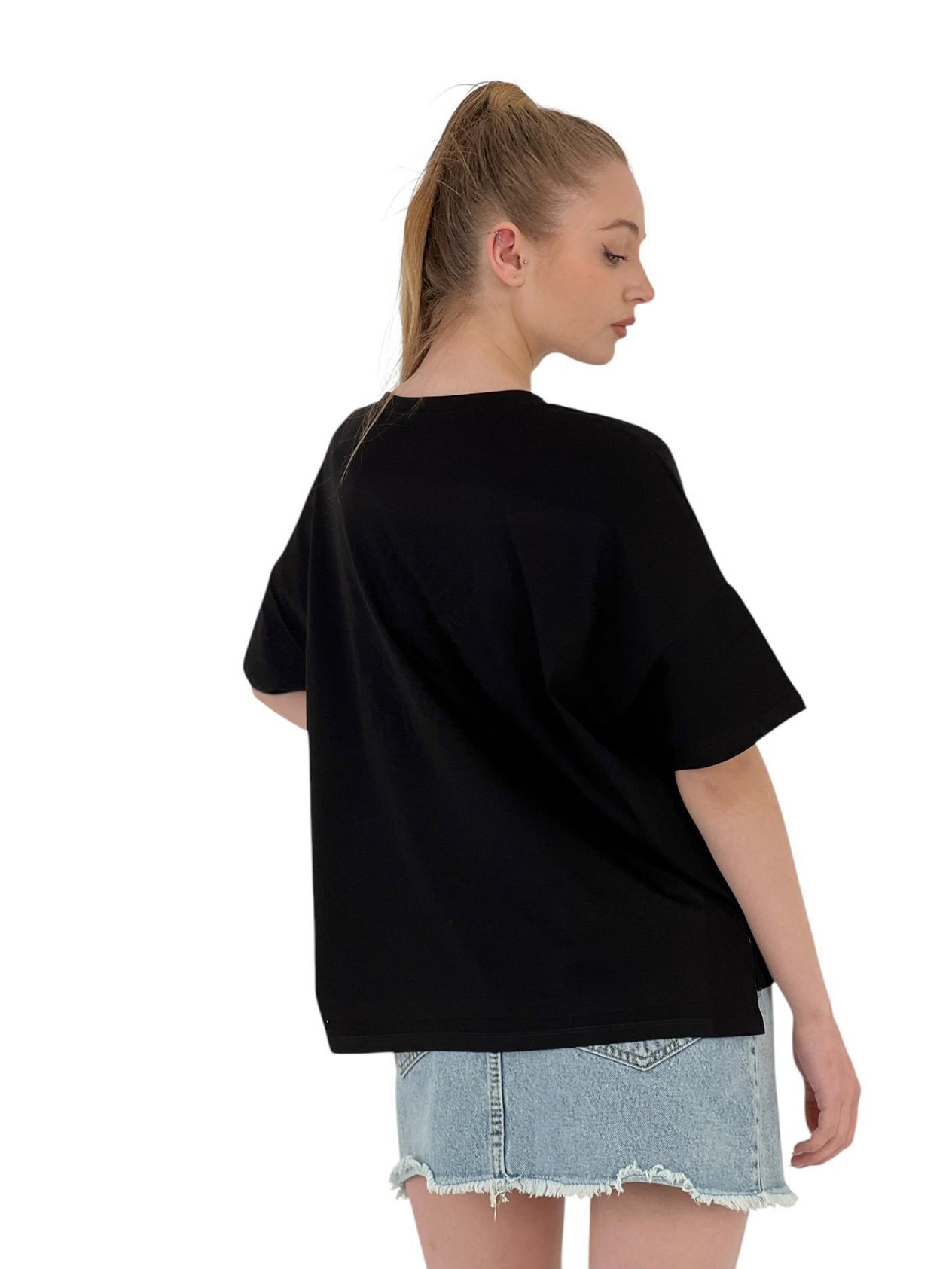 Miss Poem Günlük Giyim T-shirt Siyah