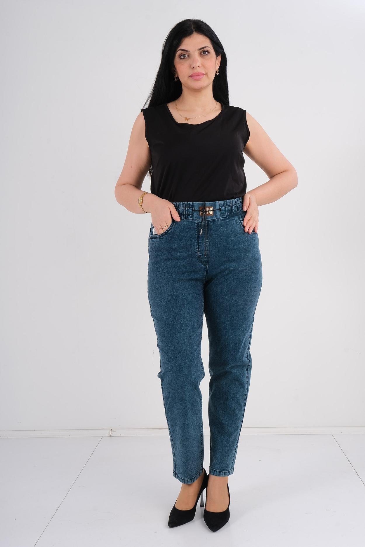 Mosento Günlük Giyim Denim Pantolon Mavi