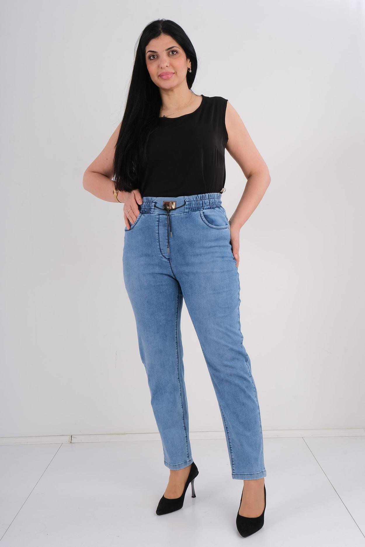 Mosento Günlük Giyim Denim Pantolon Mavi