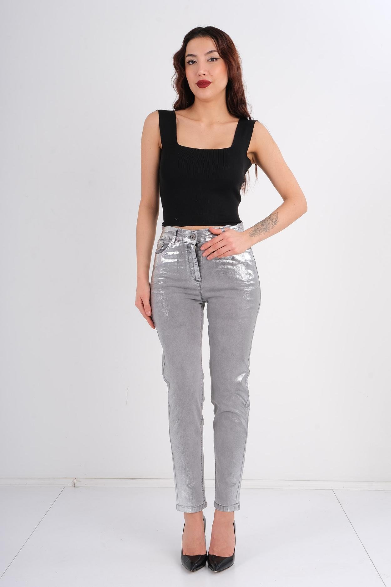 Mosento Günlük Giyim Denim Pantolon Siyah