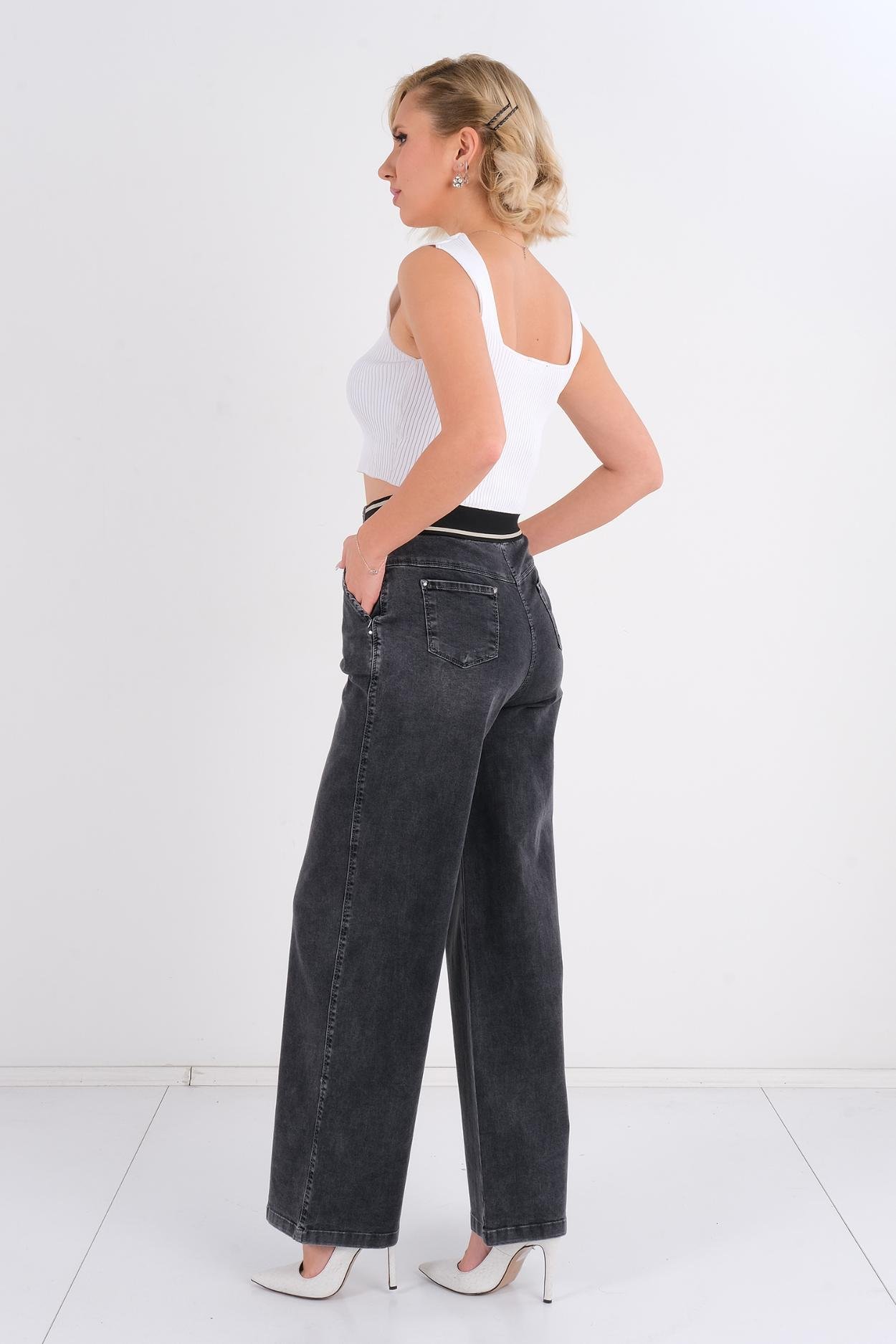 Mosento Günlük Giyim Denim Pantolon Siyah