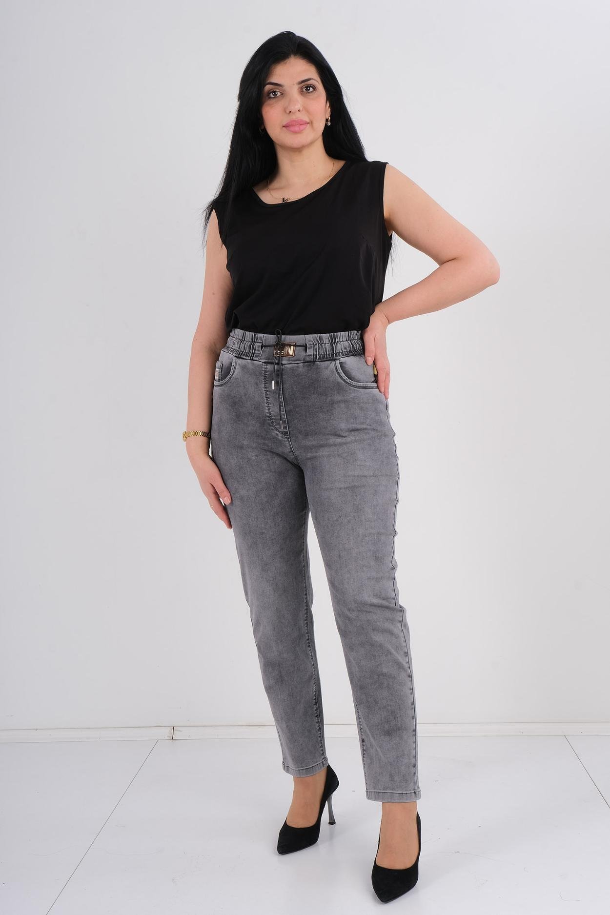 Mosento Günlük Giyim Denim Pantolon Siyah