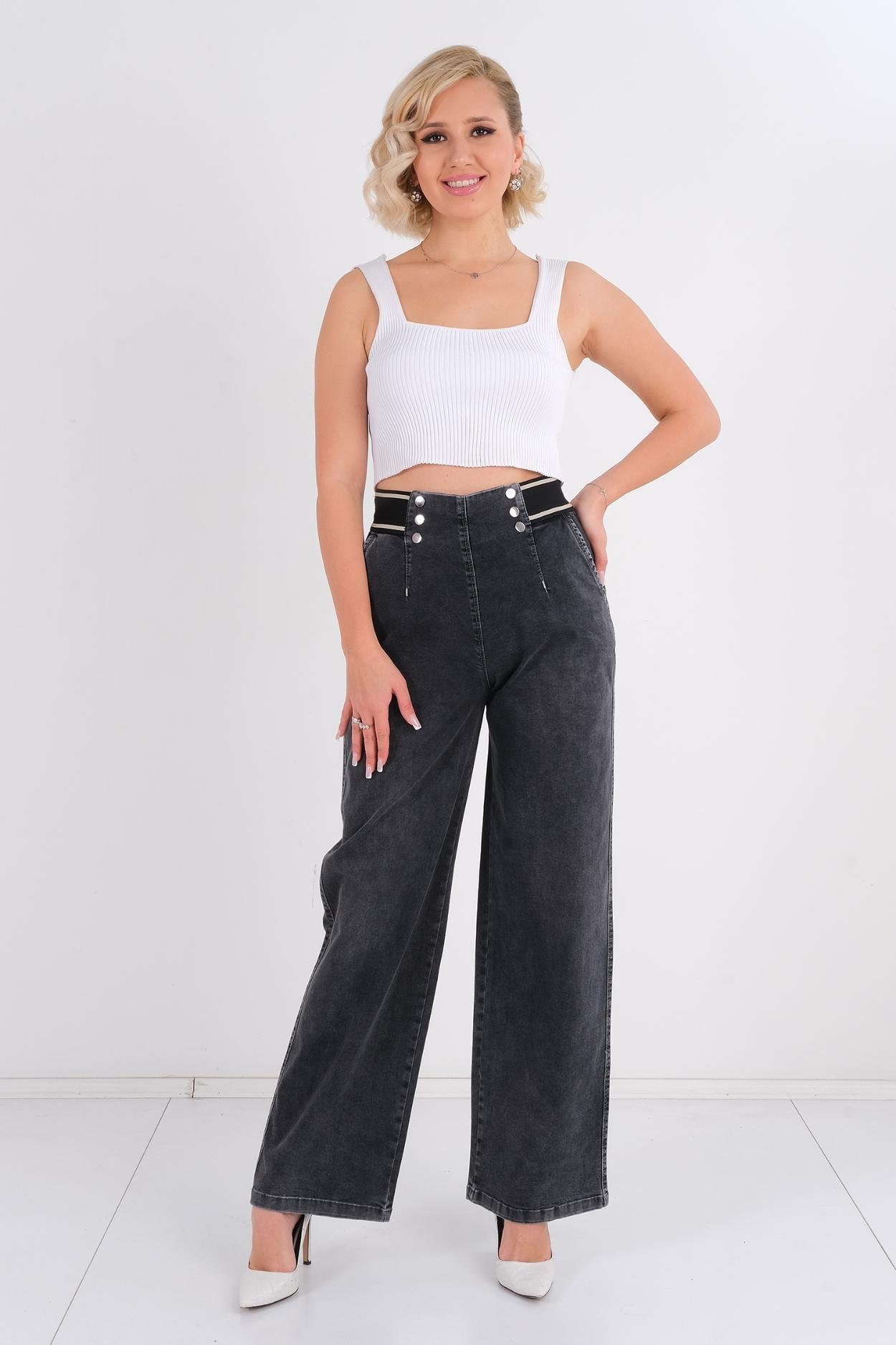 Mosento Günlük Giyim Denim Pantolon Siyah