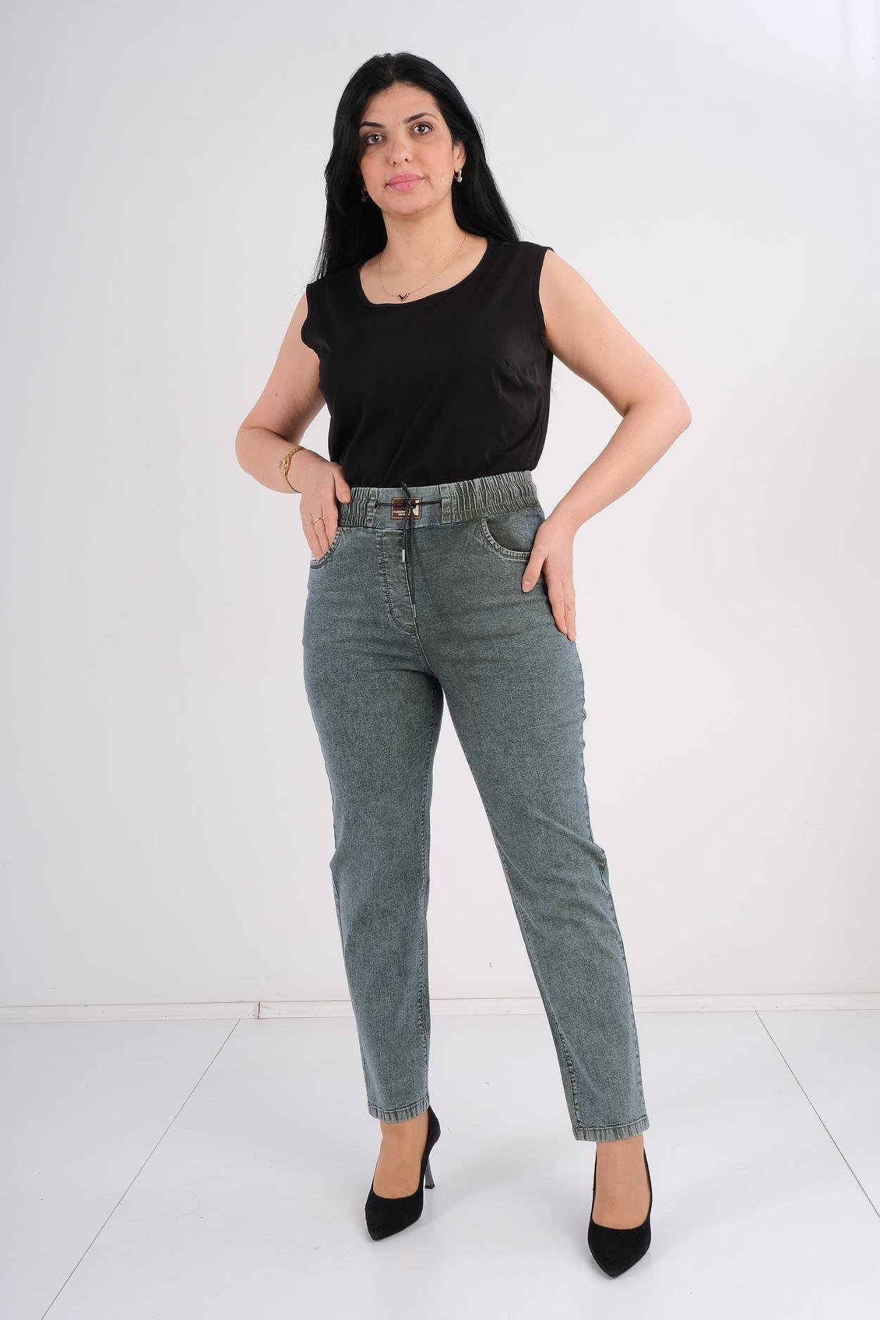 Mosento Günlük Giyim Denim Pantolon Yeşil