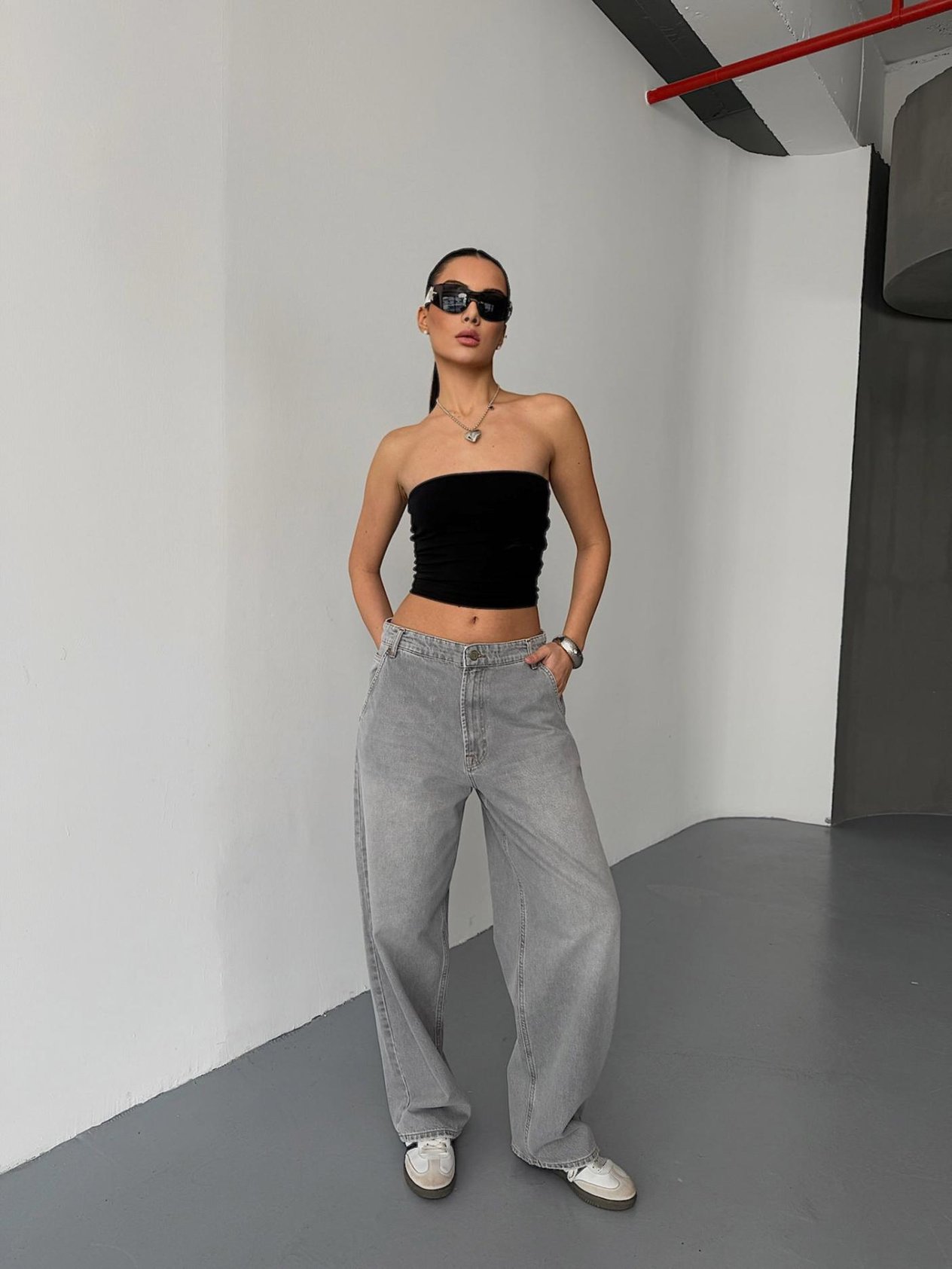 Replus Günlük Giyim Denim Pantolon Gri