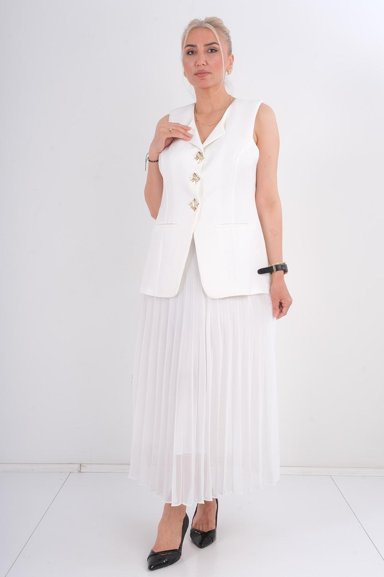 Tugce & Ece Casual Suit White