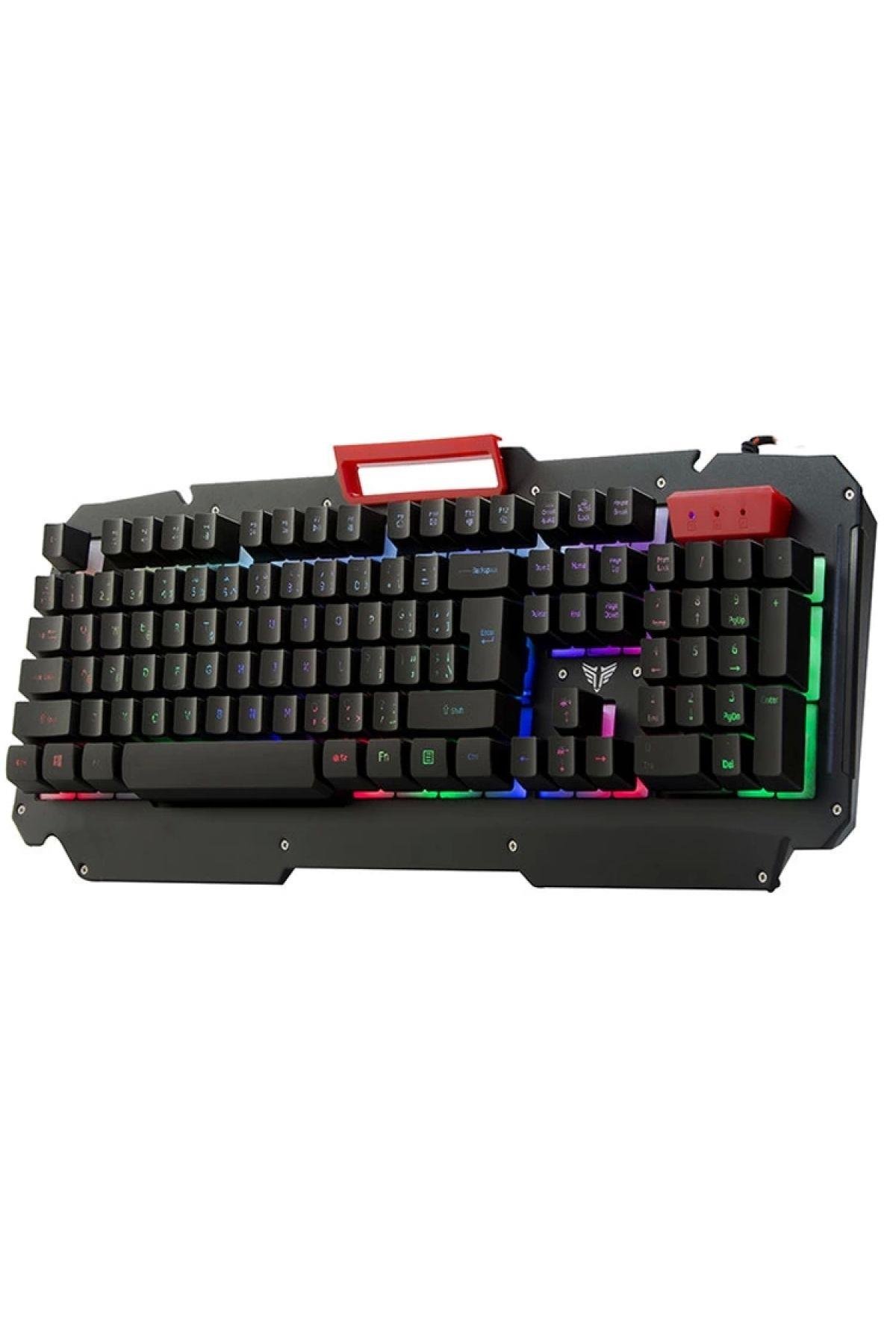 Kb-r800 Usb Gökkuşağı Aydınlatmalı Q Metal Yüzey Kablolu