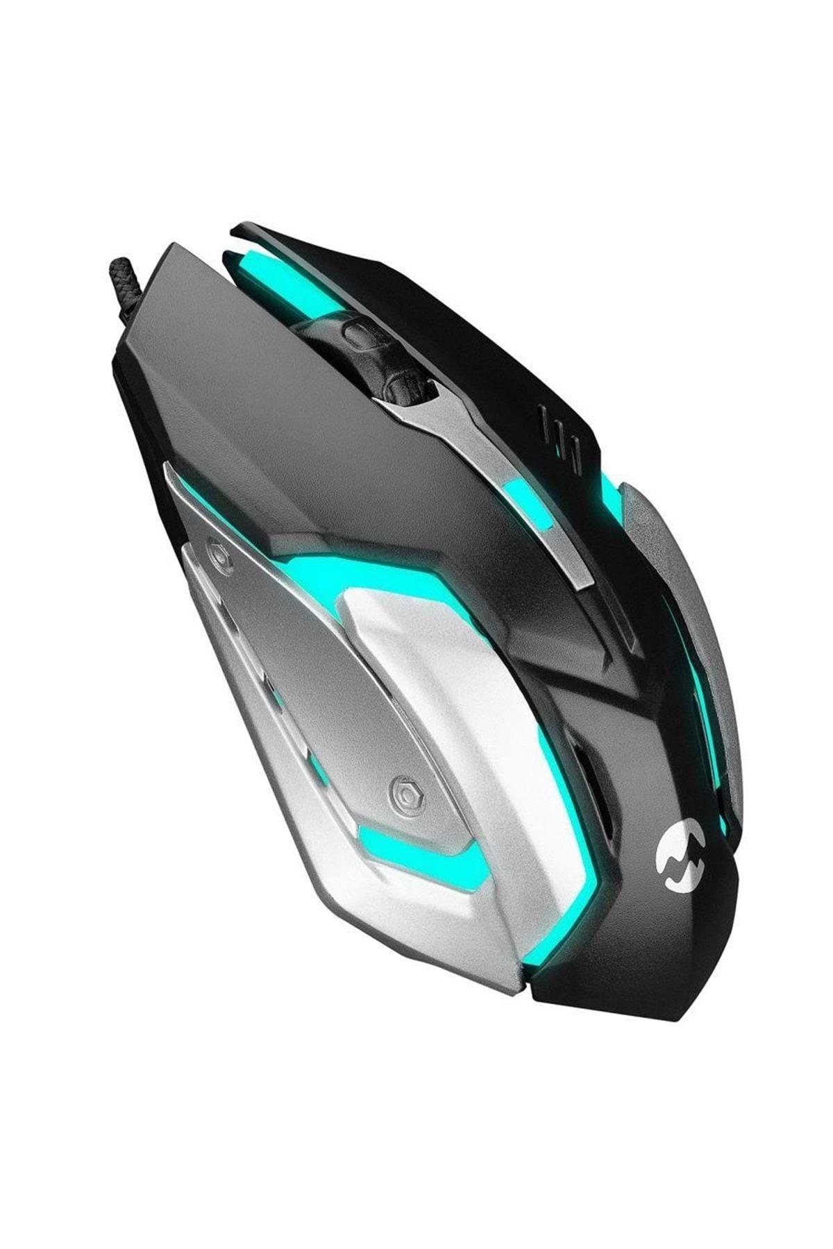 Sm-g72 Usb Siyah/gümüş Işıklandırmalı Oyuncu Mouse