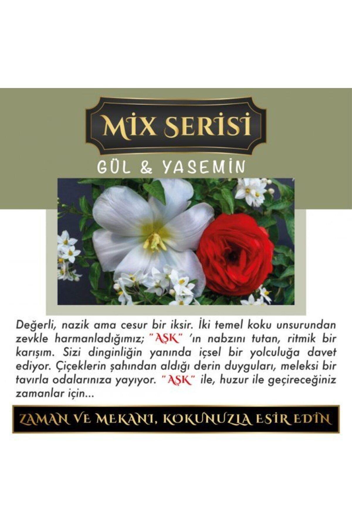 Ölümsüz Aşk Mix Serisi Gül & Yasemin 12 ml Elma Şişe Oto Kokusu Araç Araba Parfümü