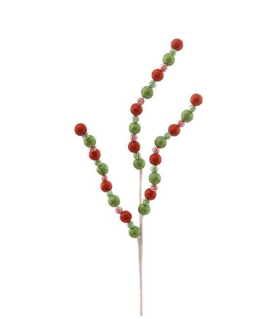1 Adet 71cm Yılbaşı Yapay Çiçeği Renkli Şeker Toplar Bonbon