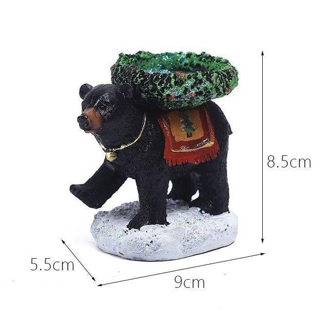 1 Adet 9x8,5cm Mini Ayı Mumluk Şamdan Sırtında Mumluk