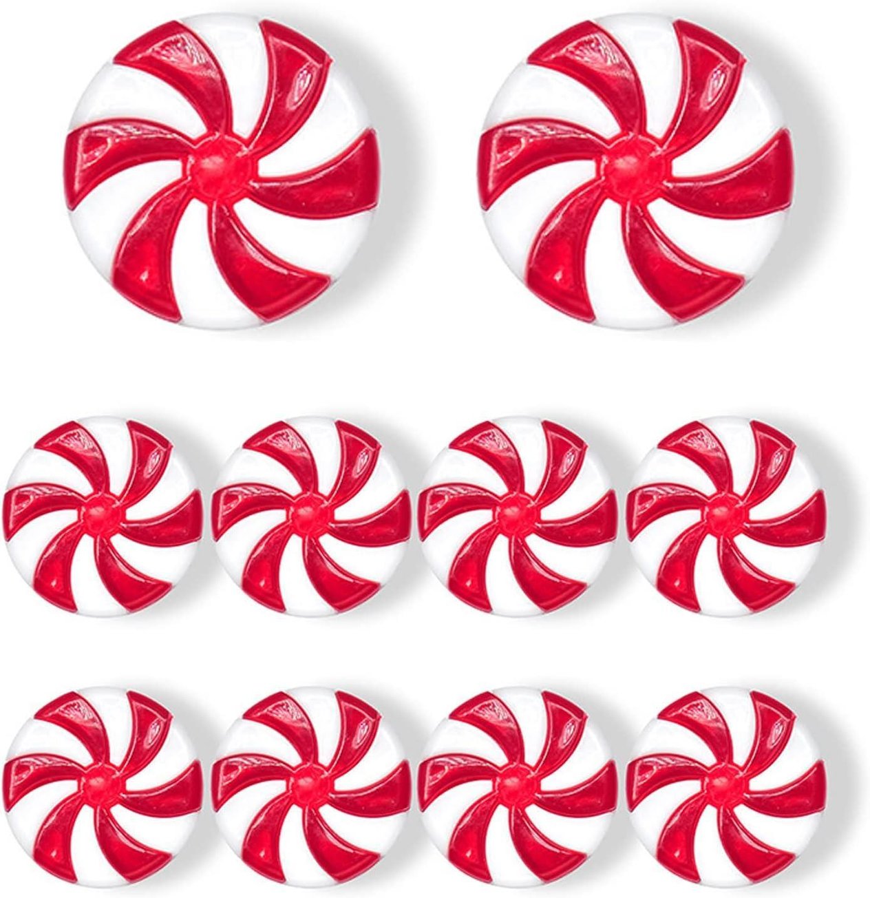 10 Adet 2cm Plastik Mika Yuvarlak Şeker Kırmızı