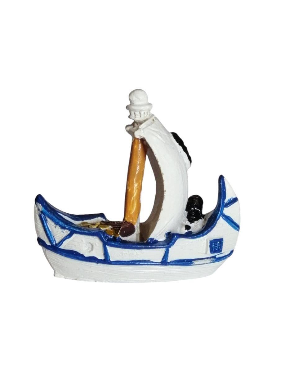 6 Adet 5x6cm Mini Yelkenli Gemi Biblo Terraryum Lacivert