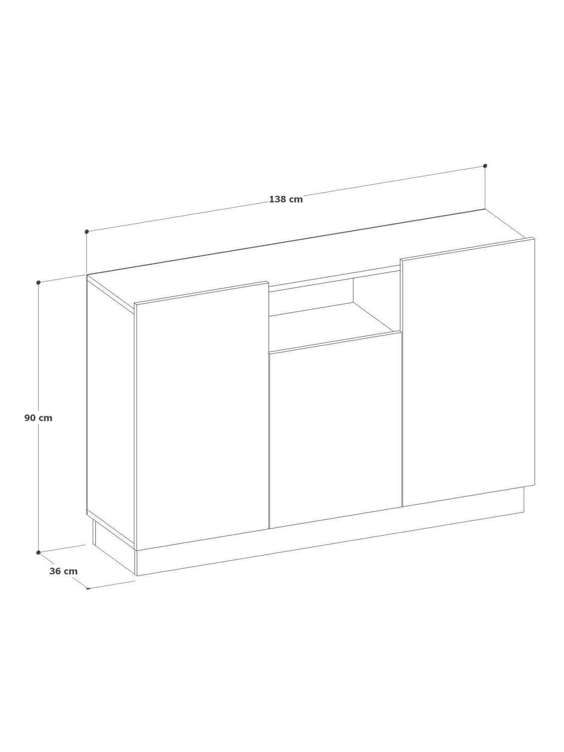 Lora Konsol, %100 MDF, 140cm Beyaz/Sonoma & Karbon Gri/Sonoma