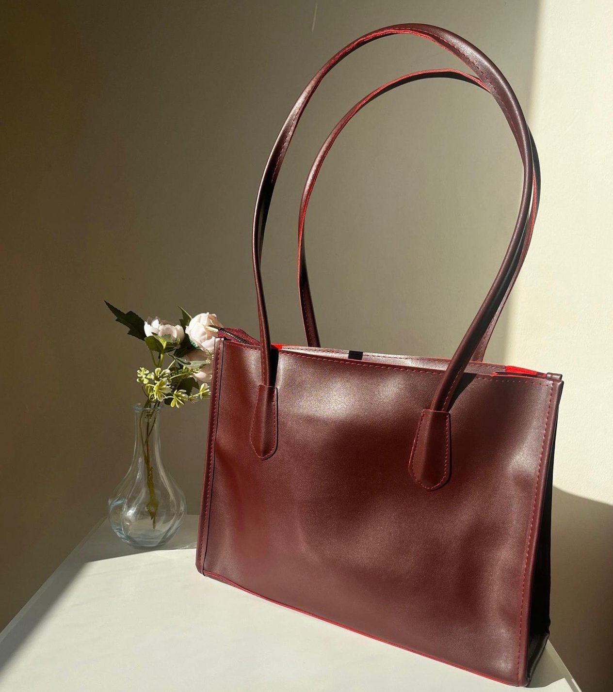 Vintage Bordo Omuz Çantası
