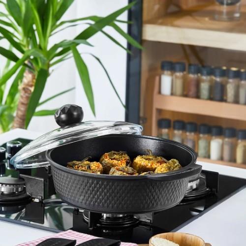 Amboss Quartz Casting Flat Pot 26 cm